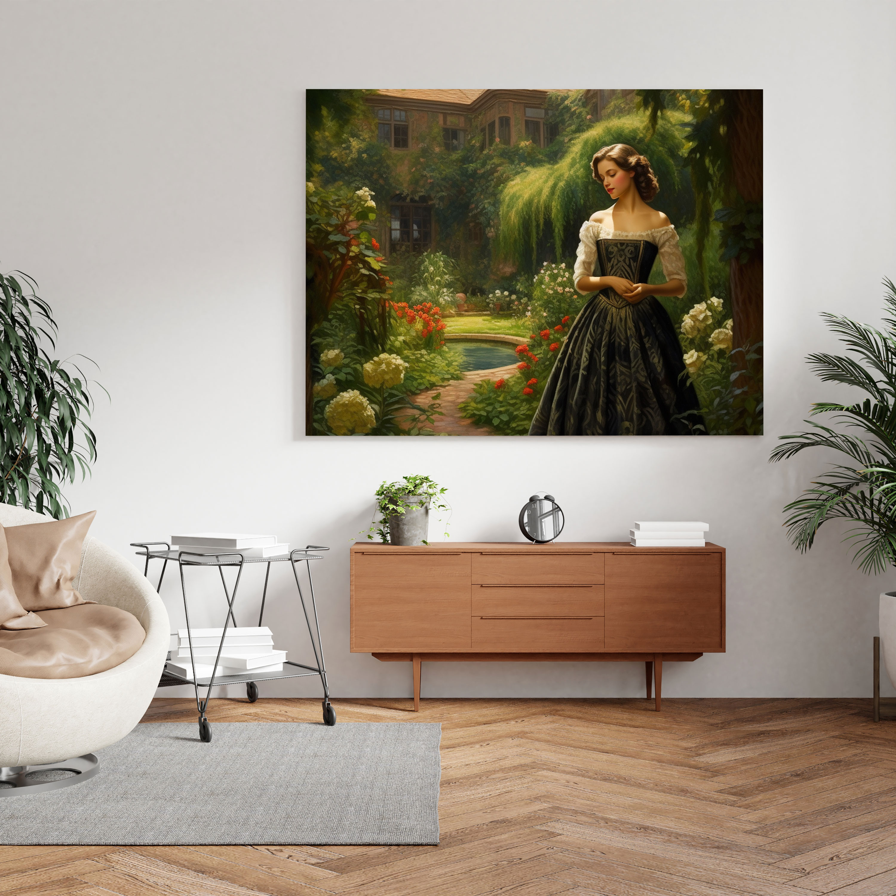 Woman Wall Art - Classic Oil Painting Canvas Print - Woman, Elegant Gown, Canvas Wall Art, Canvas