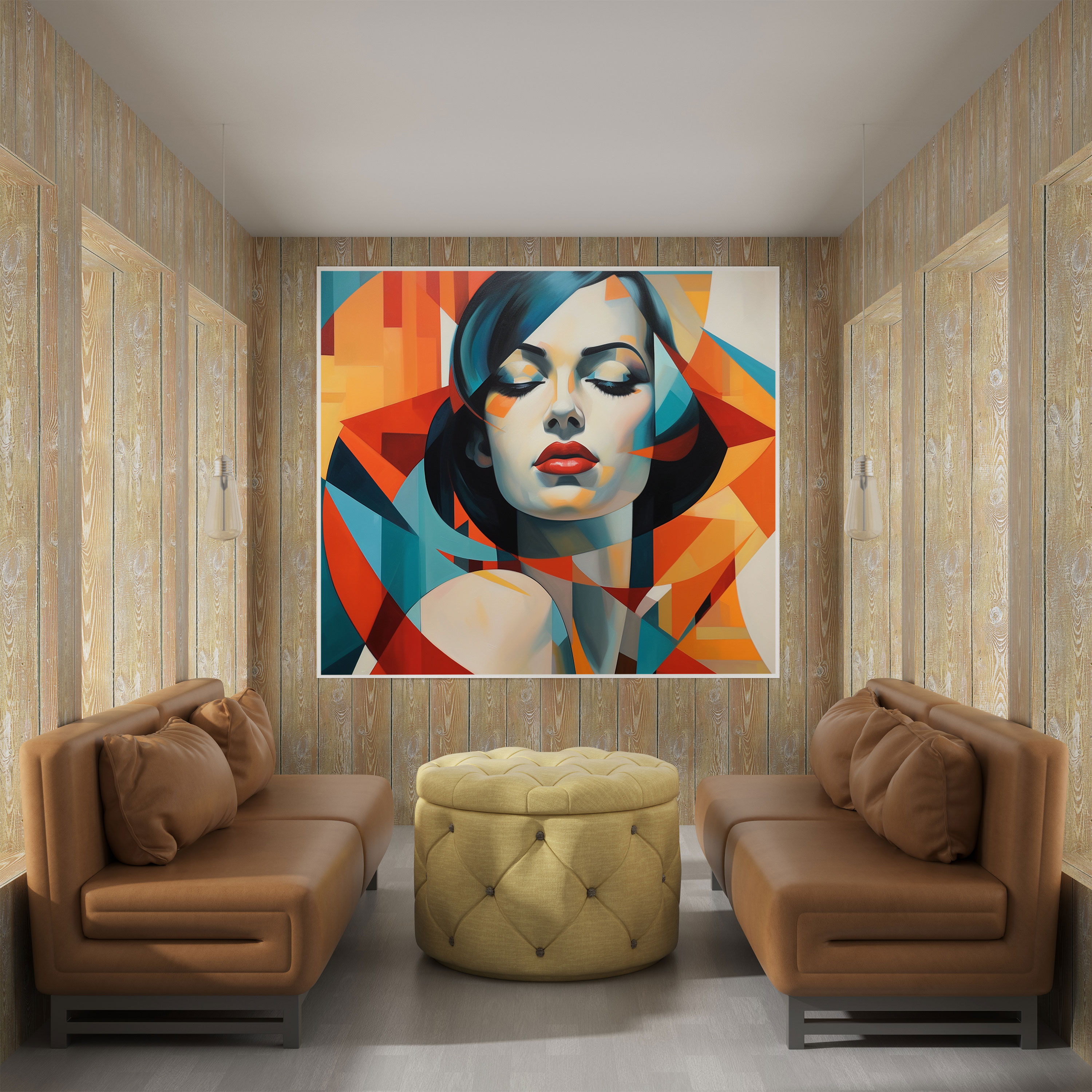 Woman Wall Decoration - Geometric Abstract Canvas Print - Woman, Canvas Wall Art, Home Decoration, Canvas