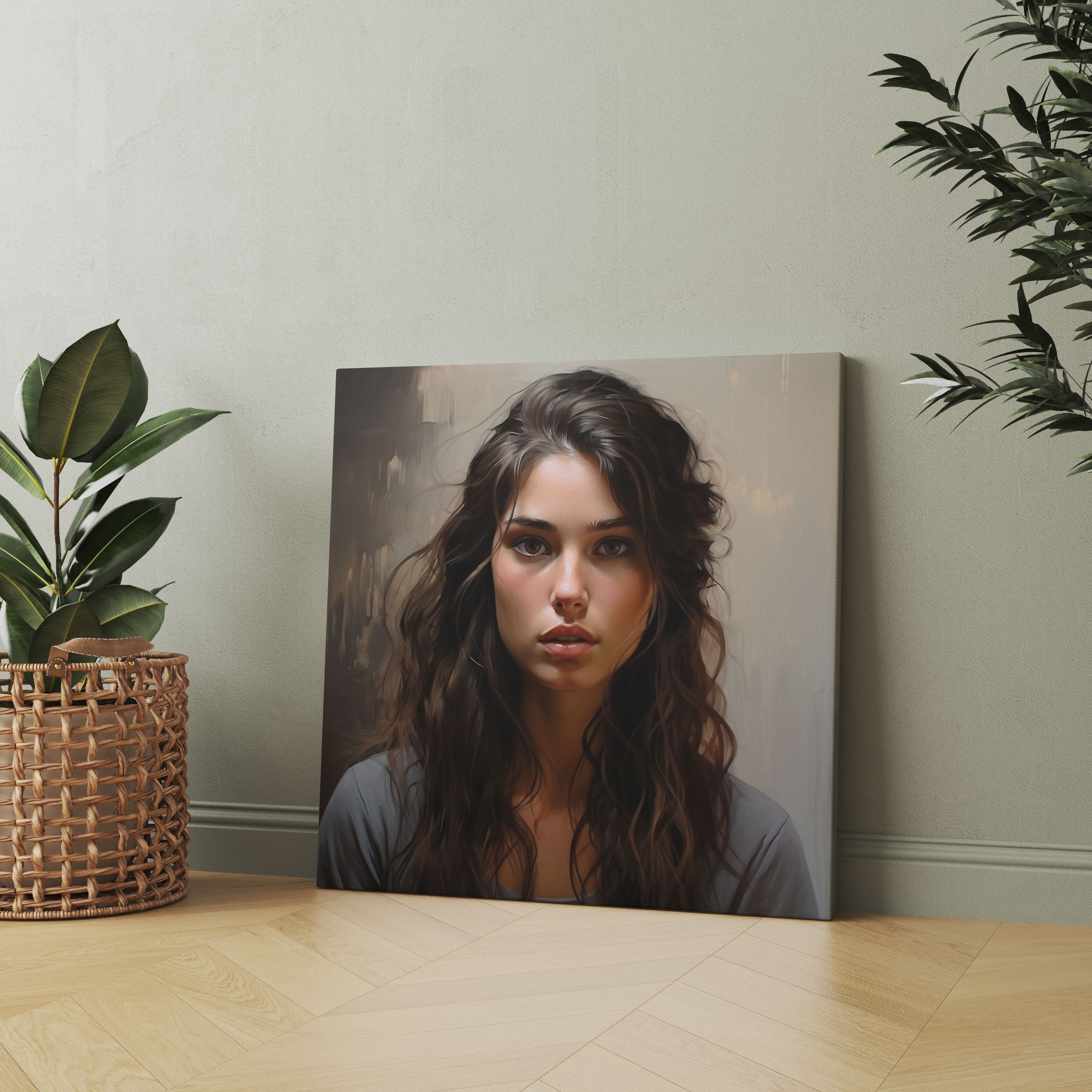 Woman Canvas Print - Realistic Portrait Wall Art - Woman, Humanity, Wall Art, Subtle Expressions