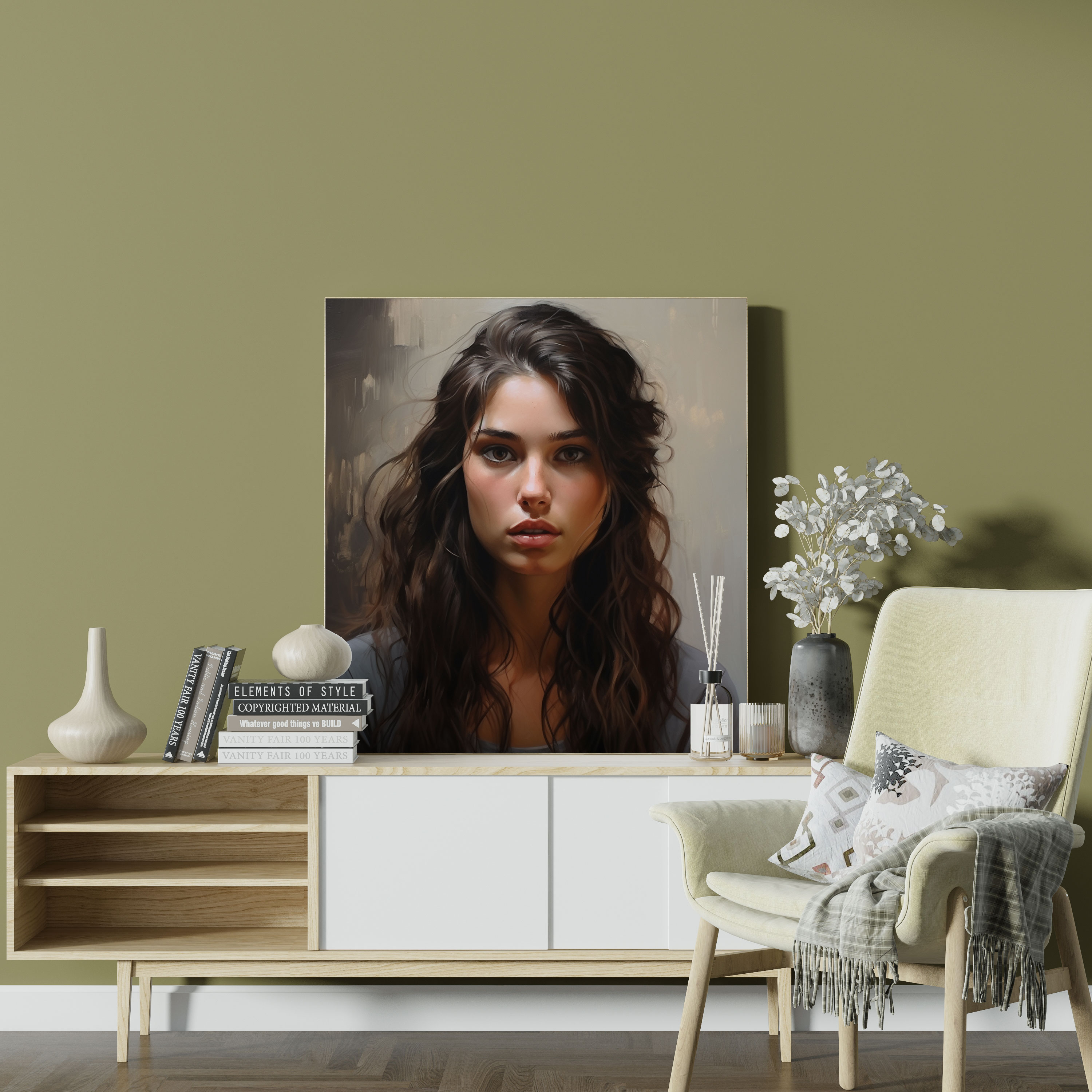 Woman Canvas Print - Realistic Portrait Wall Art - Woman, Humanity, Wall Art, Subtle Expressions