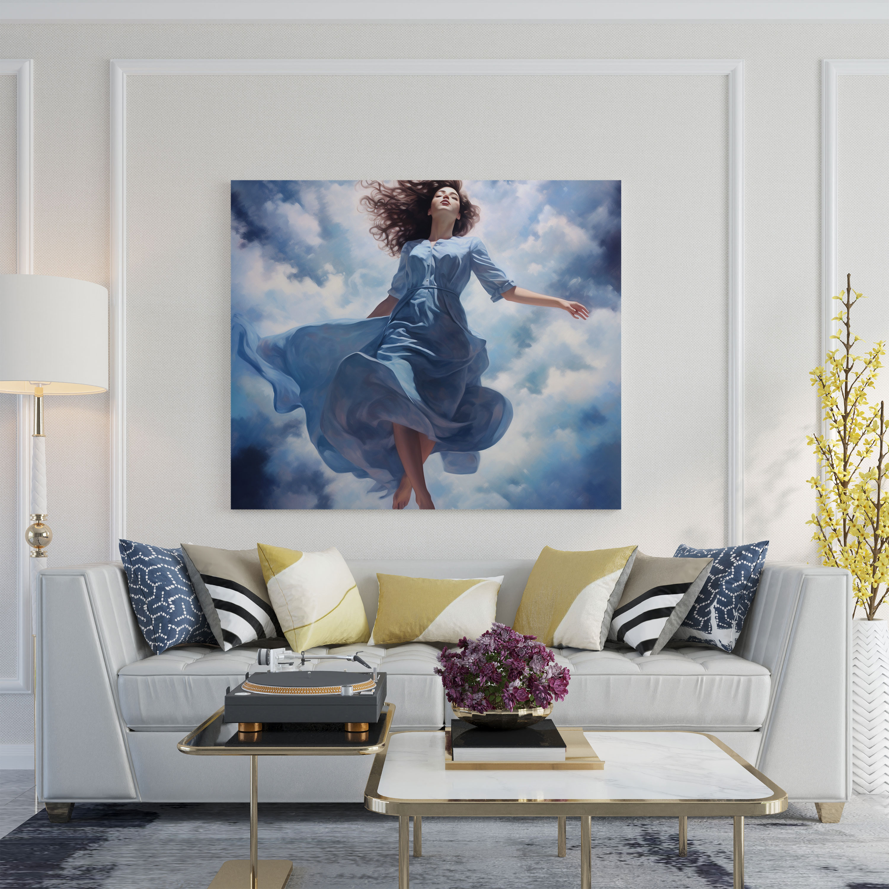 Woman Canvas Print - Dreamy Sky Wall Art - Woman, Canvas, Wall Art, Sky