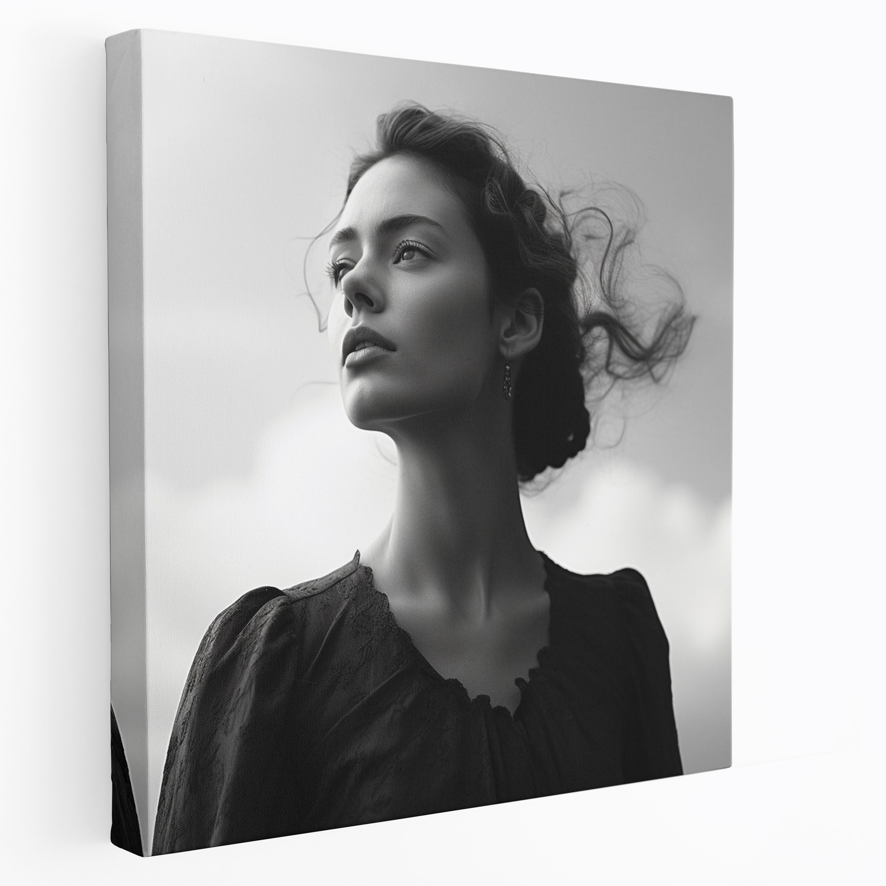 Woman Wall Art - Black And White Photograph - Woman, Wall Decoration, Sophisticated, Canvas Print