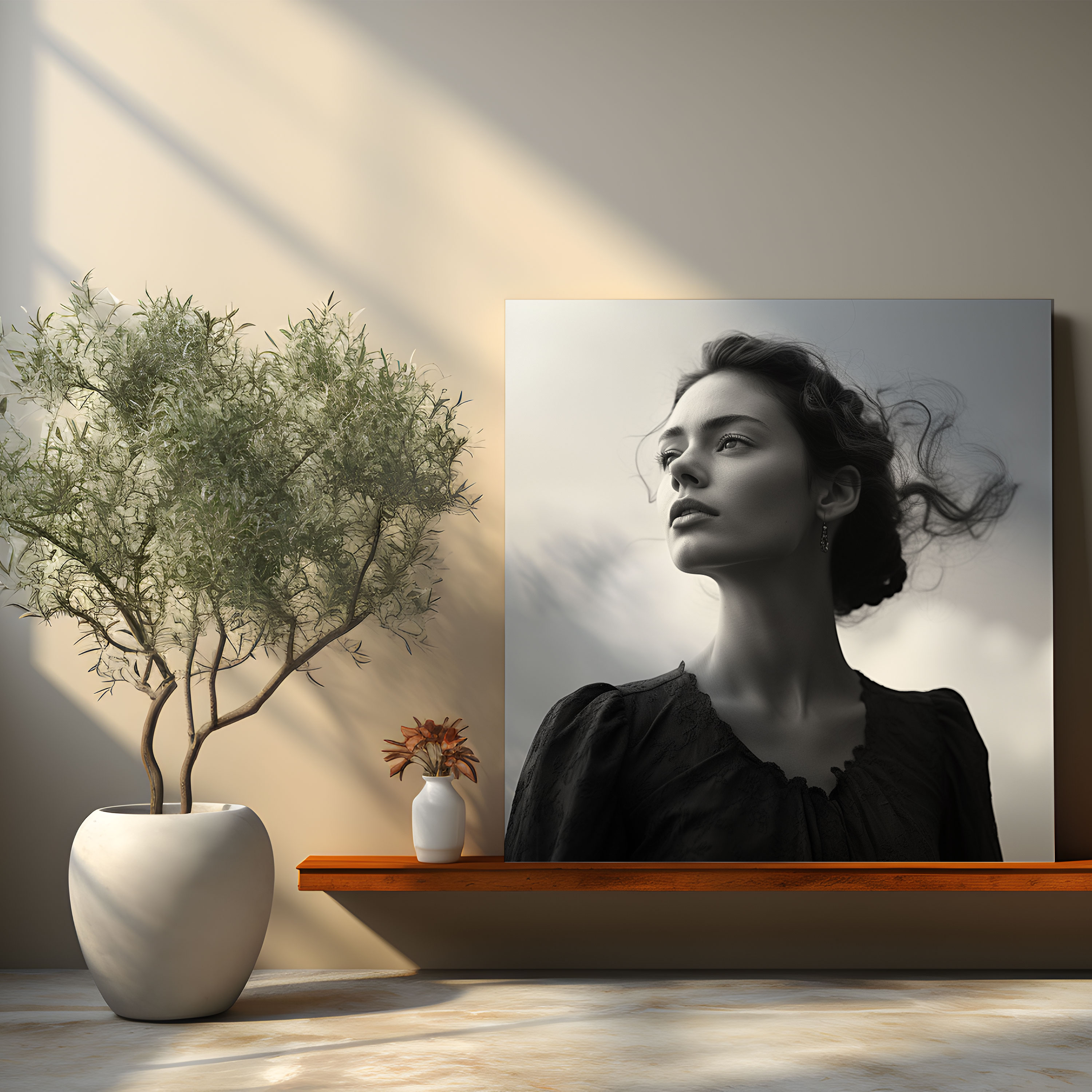 Woman Wall Art - Black And White Photograph - Woman, Wall Decoration, Sophisticated, Canvas Print