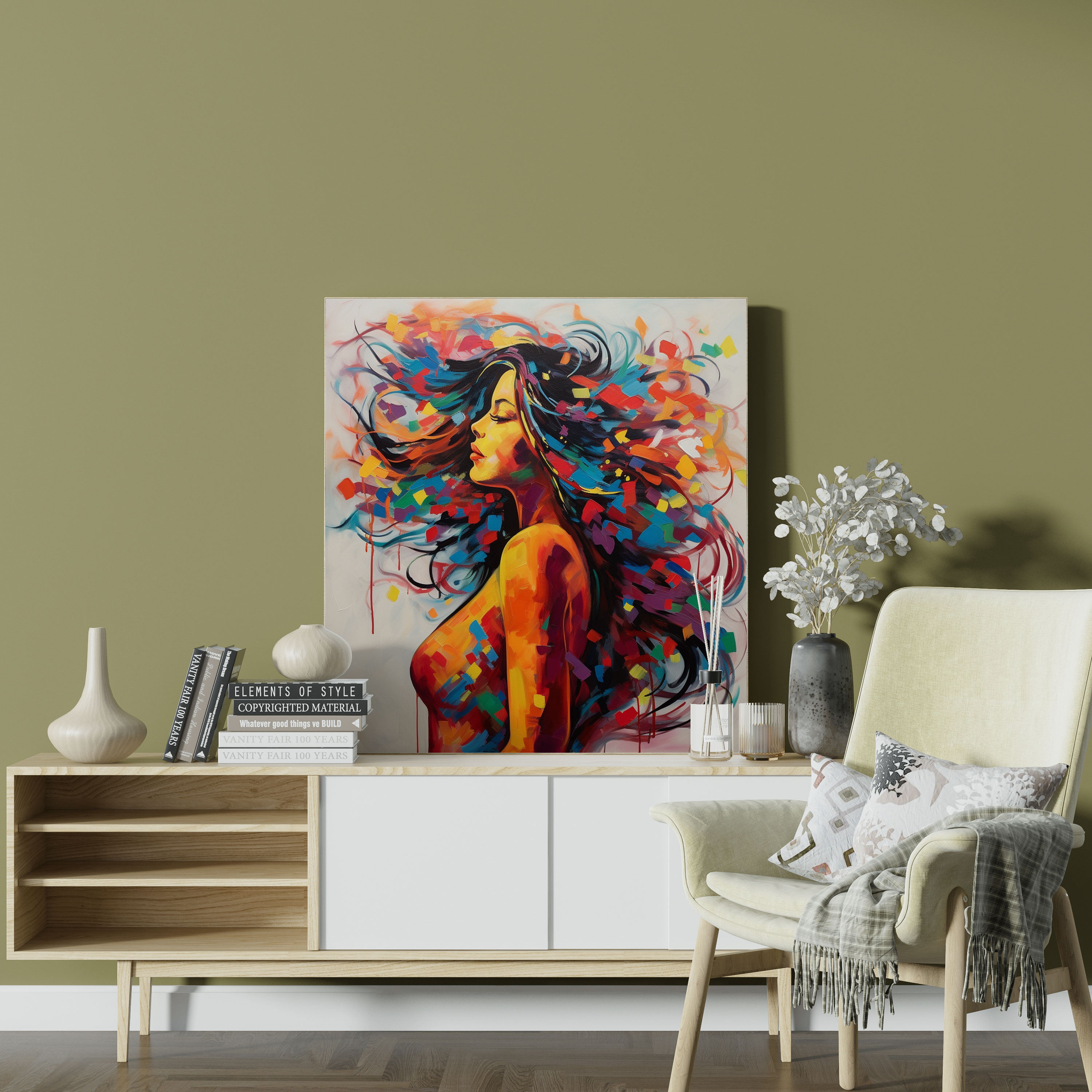 Woman Canvas Print - Abstract Silhouette - Woman, Canvas, Silhouette, Home Decoration