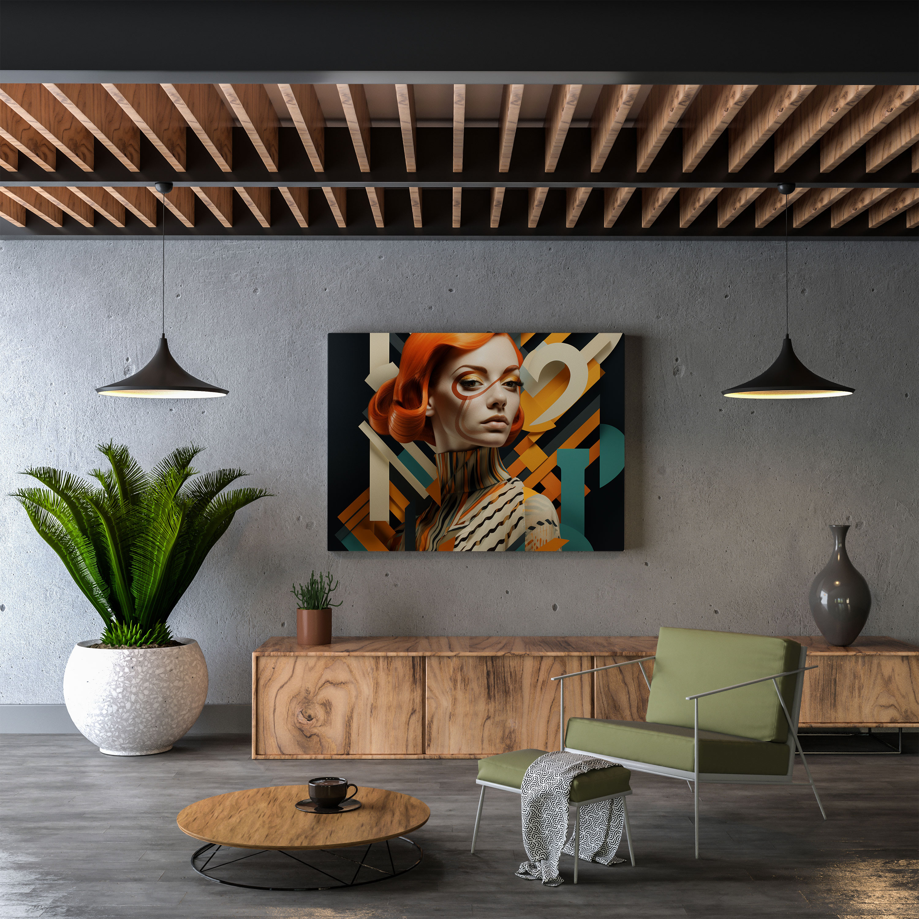 Woman Wall Art - Geometric Digital Art - Woman, Home Decoration, Woman, Digital Artwork