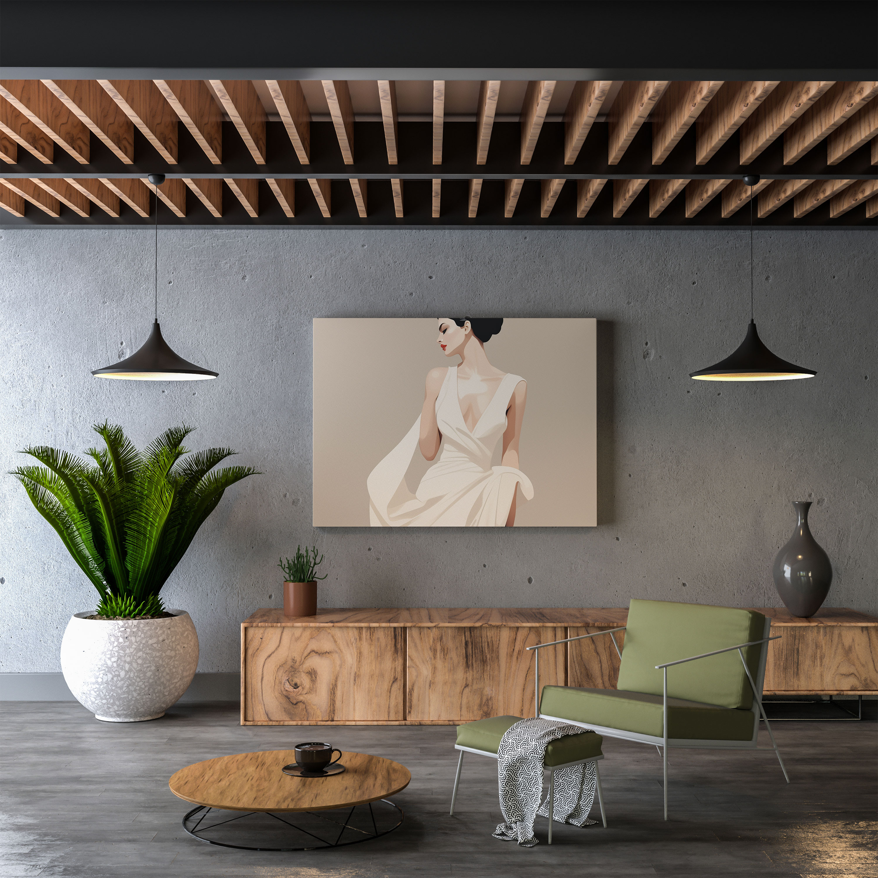 Kadın Kanvas Tablo - Minimalist Zarafet - Ev Dekorasyonu için Kadın Tasarımı