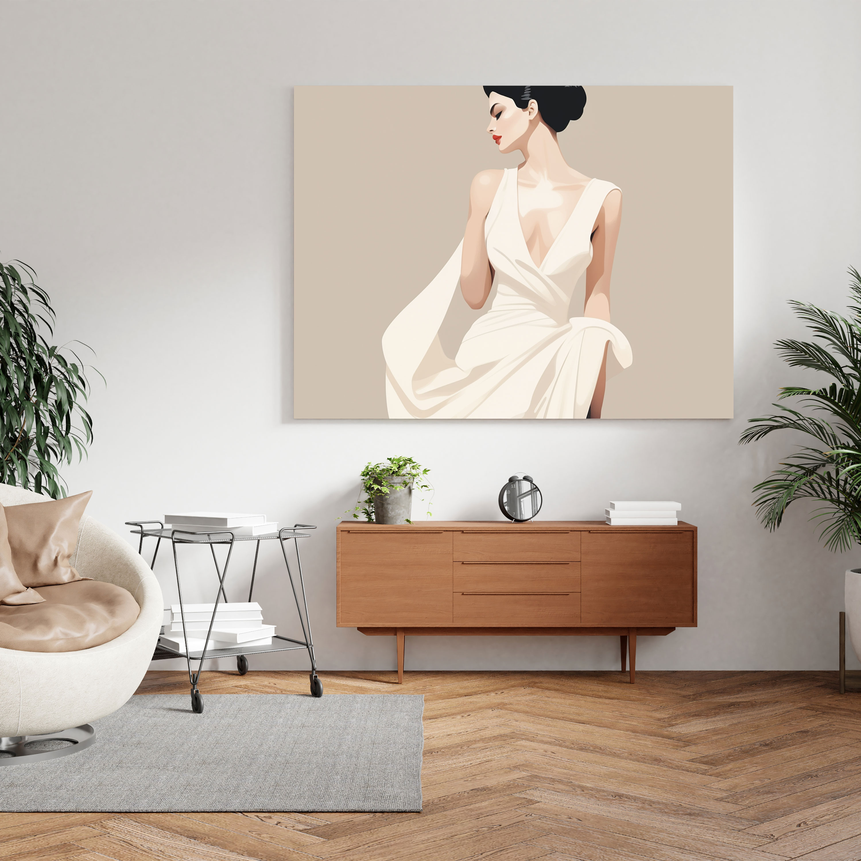 Kadın Kanvas Tablo - Minimalist Zarafet - Ev Dekorasyonu için Kadın Tasarımı