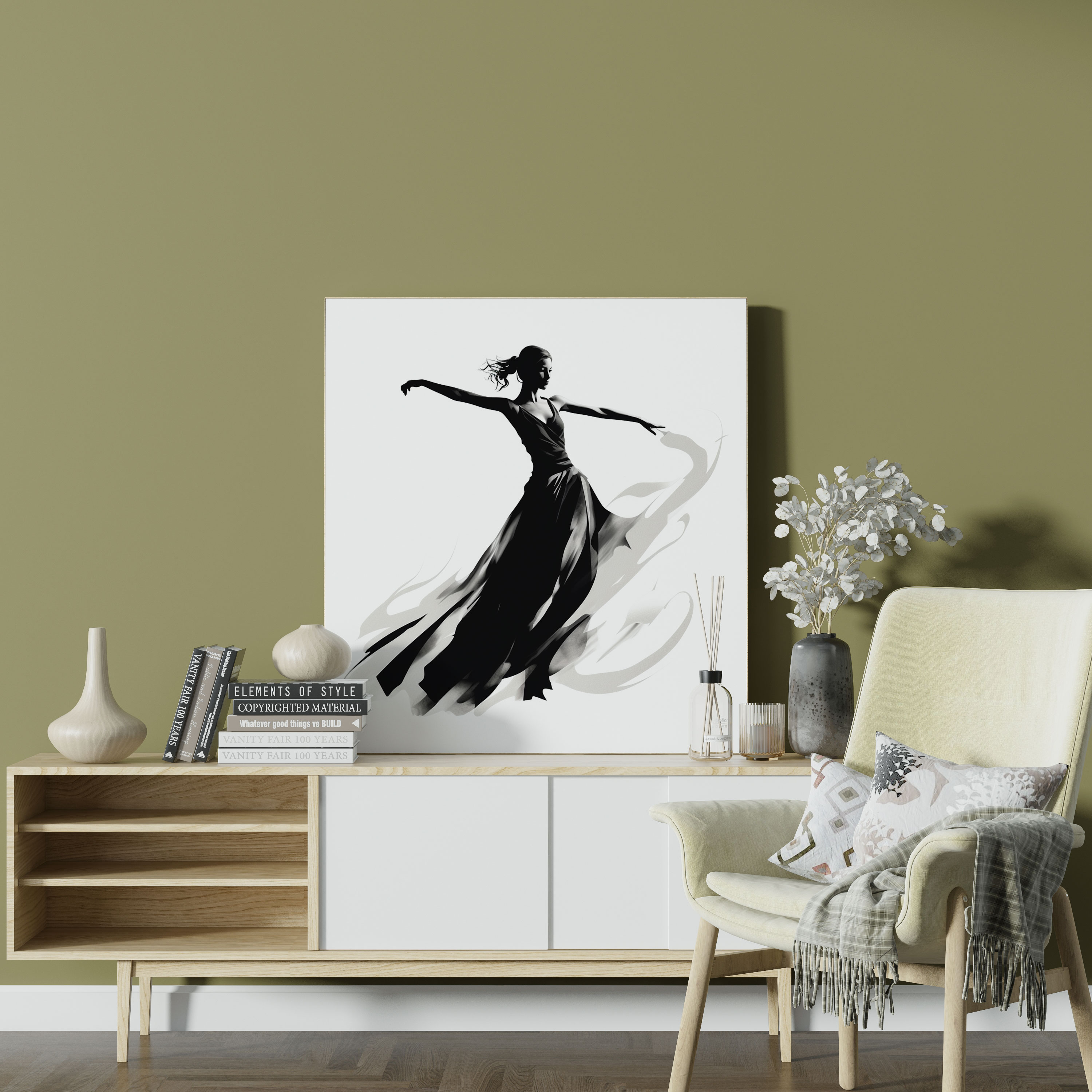 Woman Wall Art - Minimalist Black And White Sketch Canvas Print - Woman, Woman, Strength, Canvas Wall Art