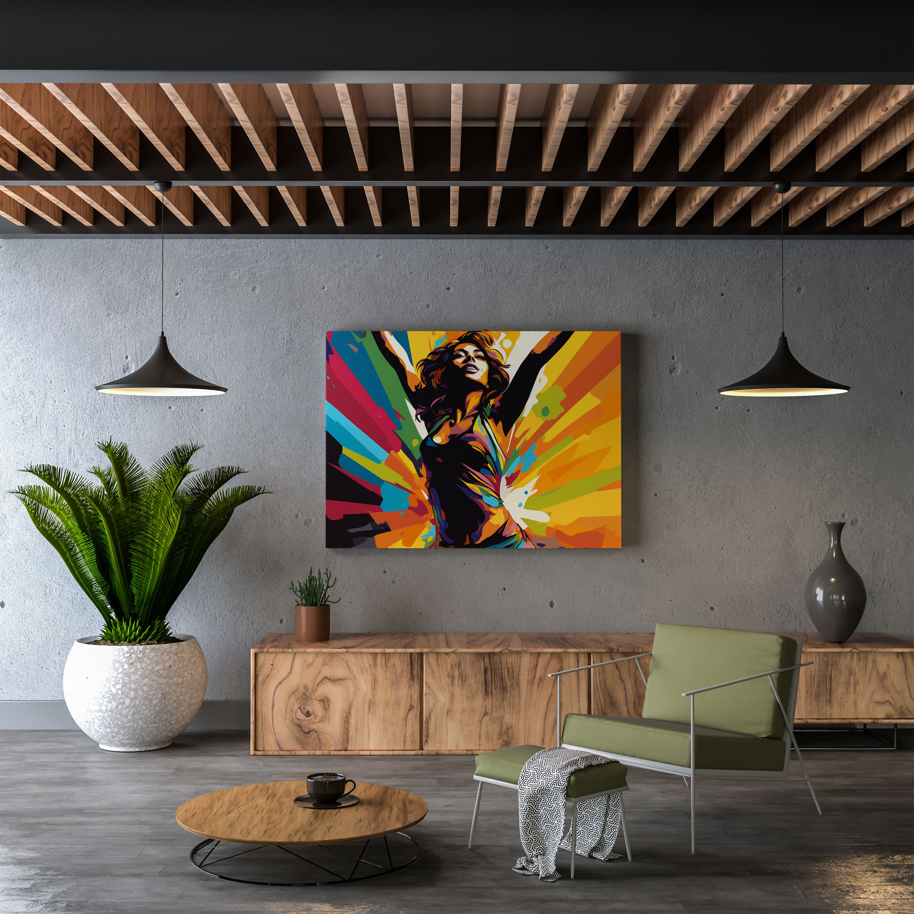 Woman Canvas Print - Pop Art Striking Pose Wall Art - Woman, Striking Pose, Pop Art Style, Canvas Print
