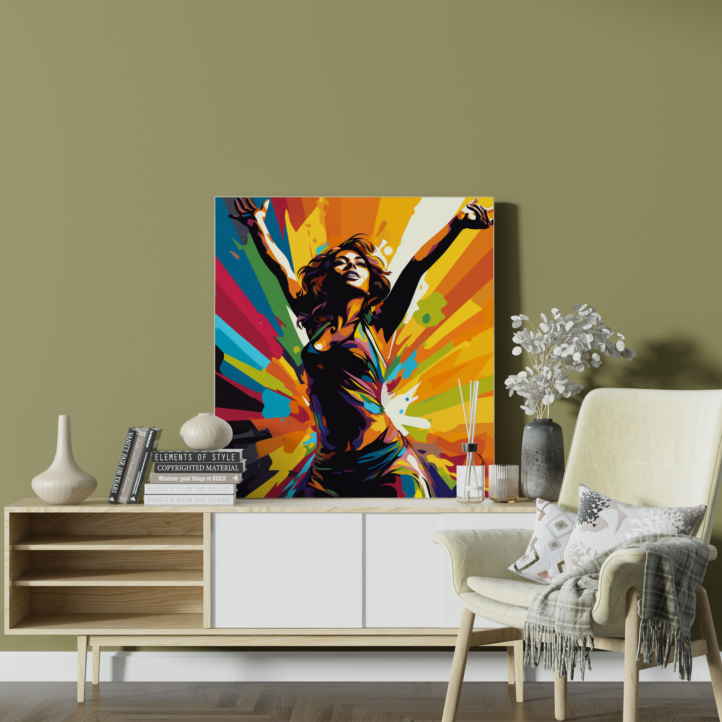 Woman Canvas Print - Pop Art Striking Pose Wall Art - Woman, Striking Pose, Pop Art Style, Canvas Print