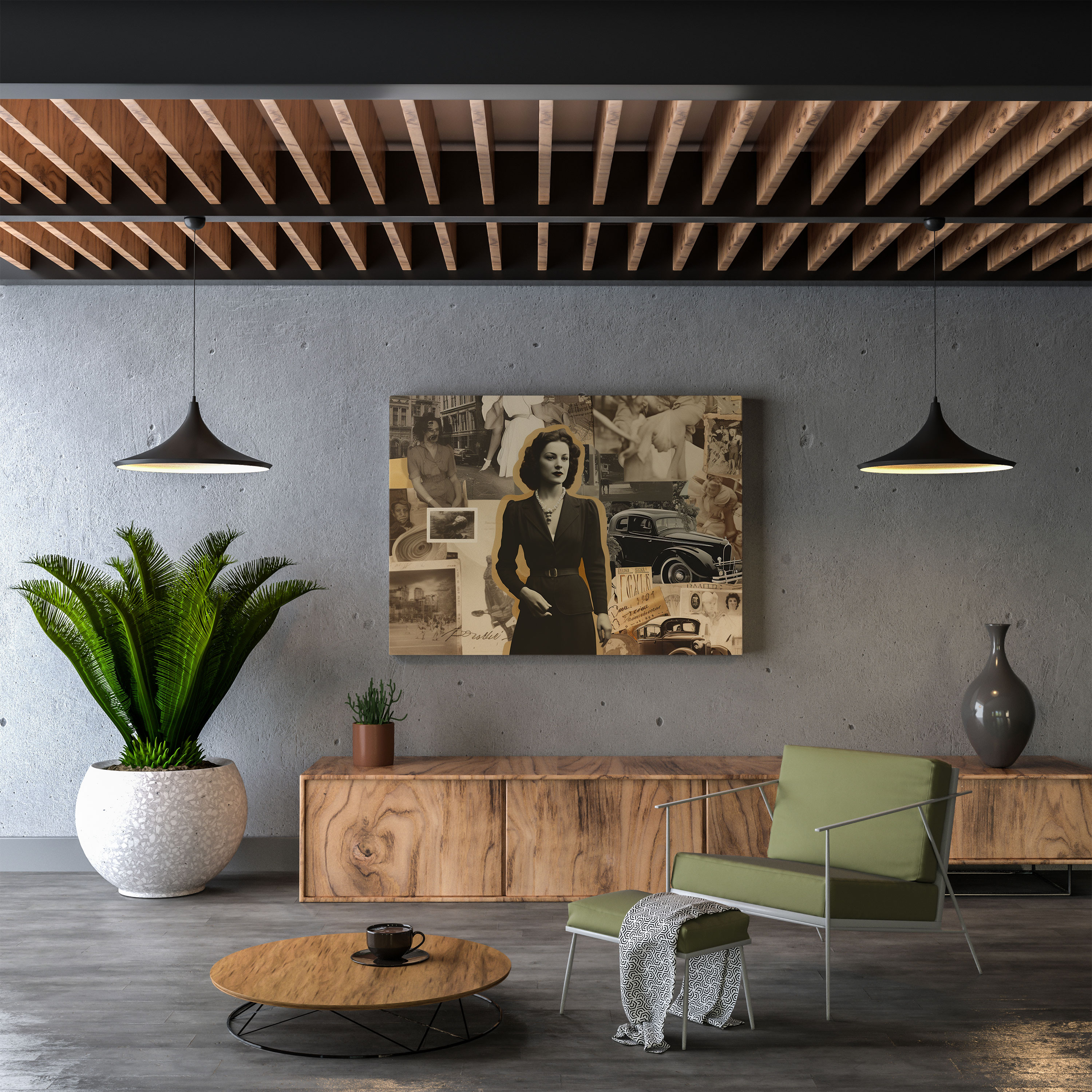 Woman Wall Art - Vintage Photographs Collage Canvas Print - Woman, Collage, Wall Art, Vintage Photographs