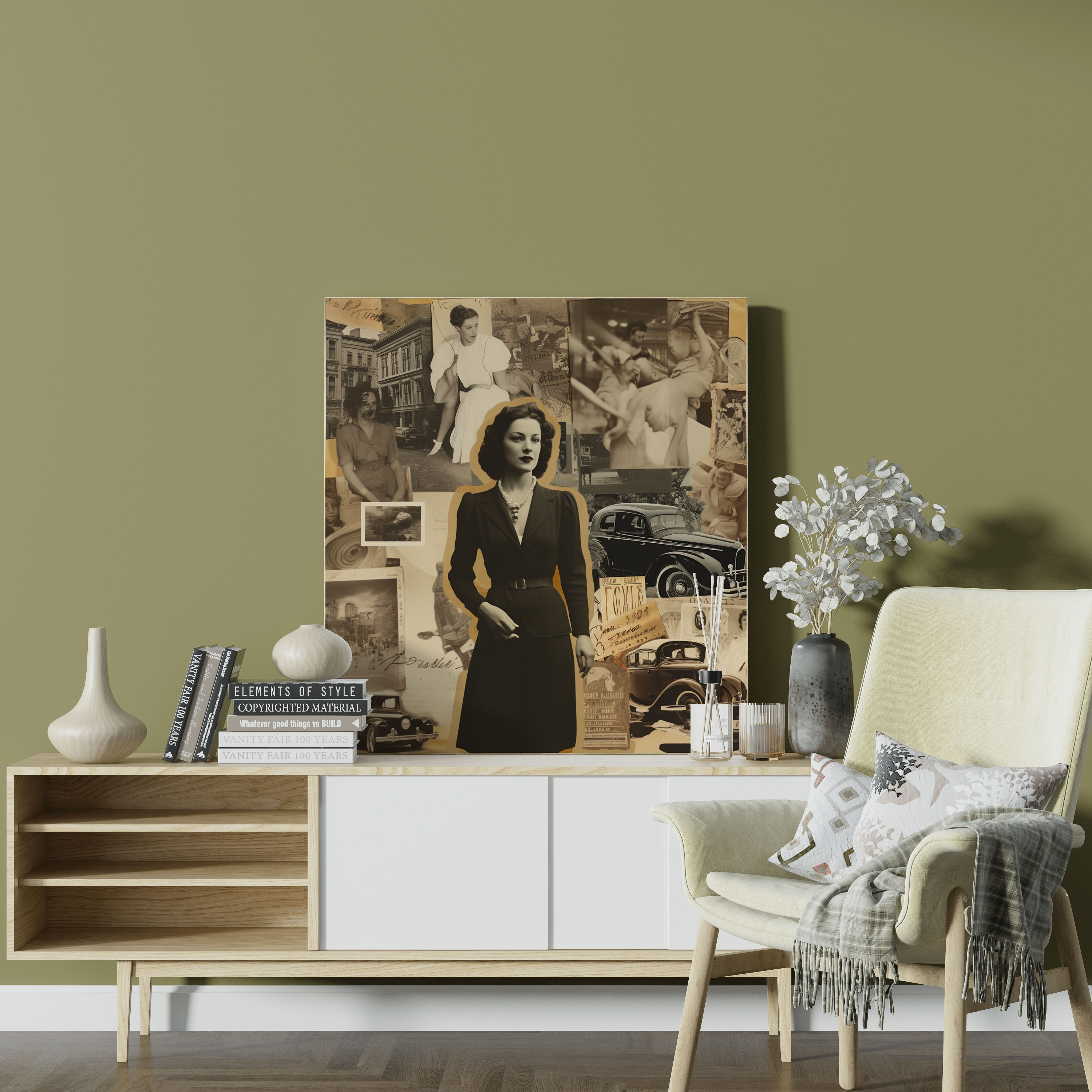 Woman Wall Art - Vintage Photographs Collage Canvas Print - Woman, Collage, Wall Art, Vintage Photographs