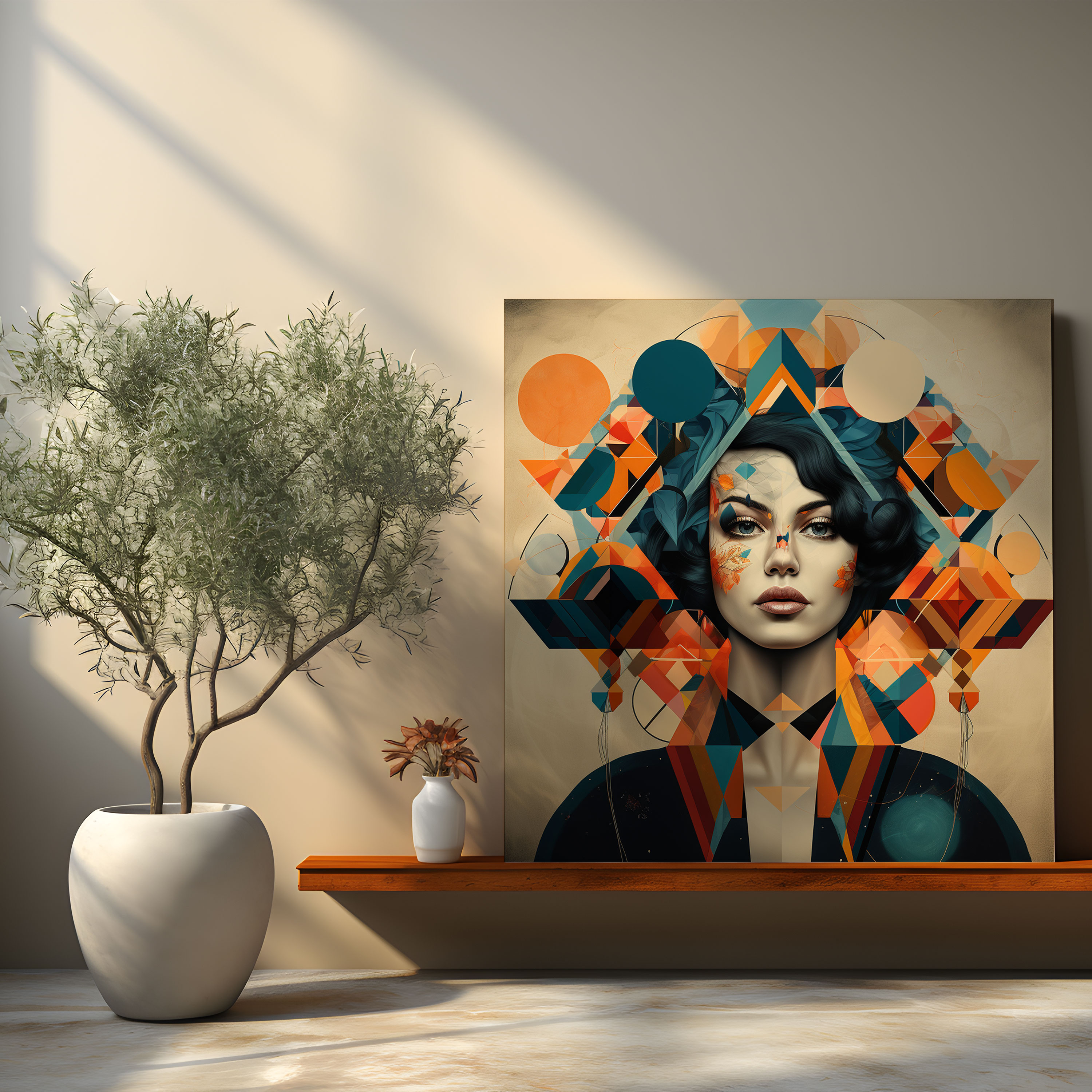 Woman Wall Art - Geometric Digital Art Canvas Print - Woman, Modern Art, Bold, Geometric Shapes