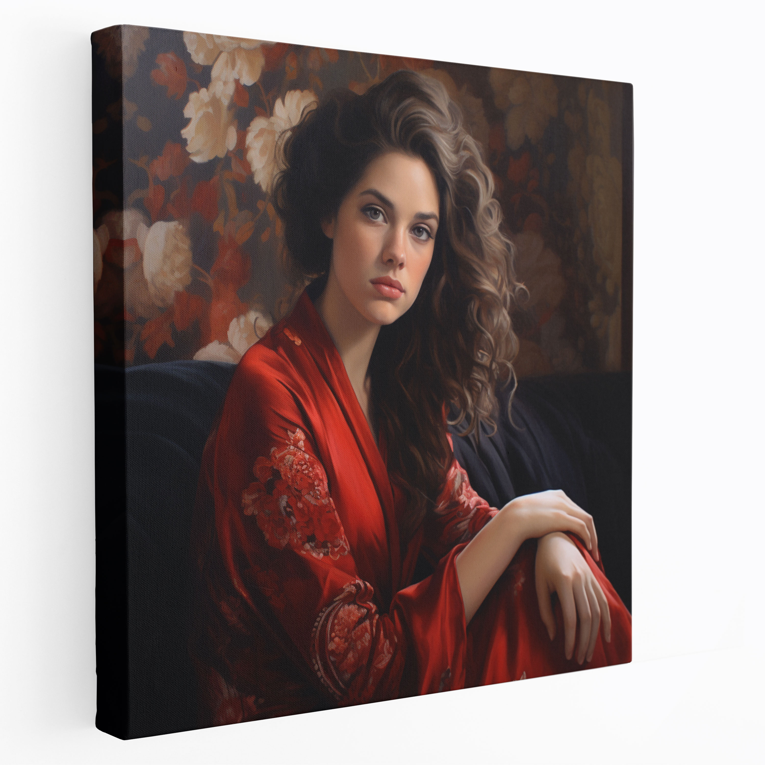 Woman Canvas Print - Realistic Portrait Painting Wall Art - Woman, Sophistication, Woman, Beauty