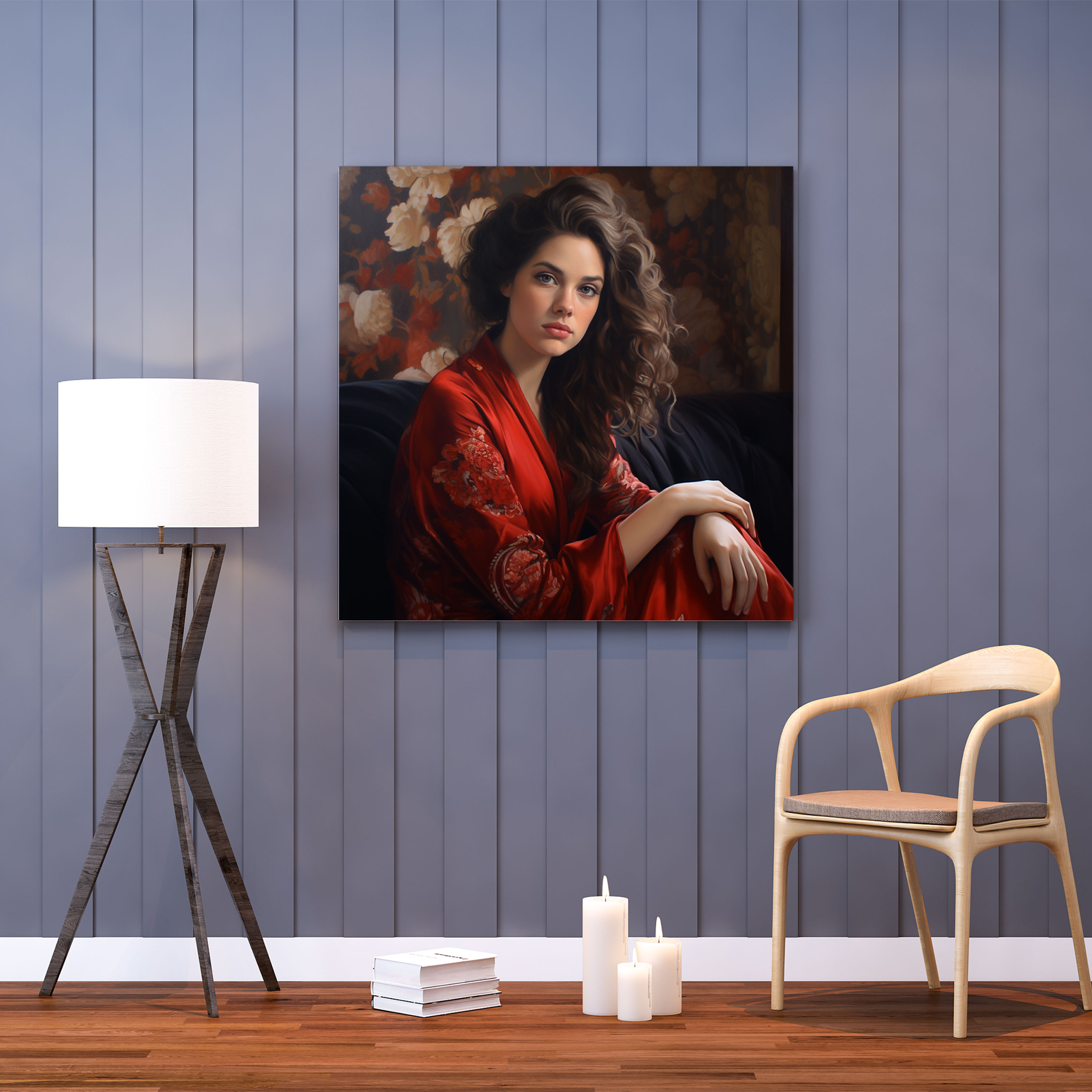 Woman Canvas Print - Realistic Portrait Painting Wall Art - Woman, Sophistication, Woman, Beauty