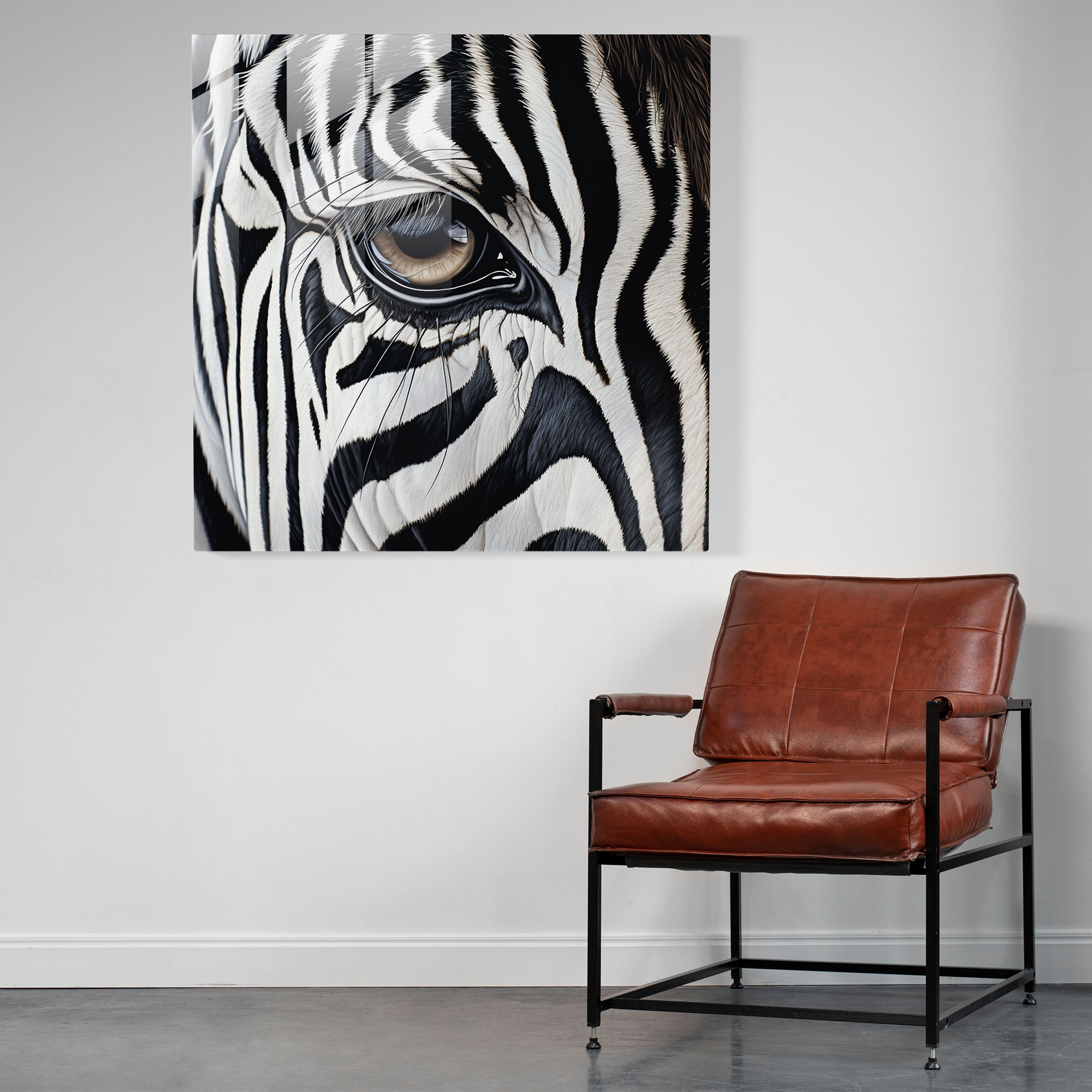 Zebra Çizgili Cam Tablo - Zebra Duvar Dekorasyonu Cam Tablo Cam Duvar Sanatı