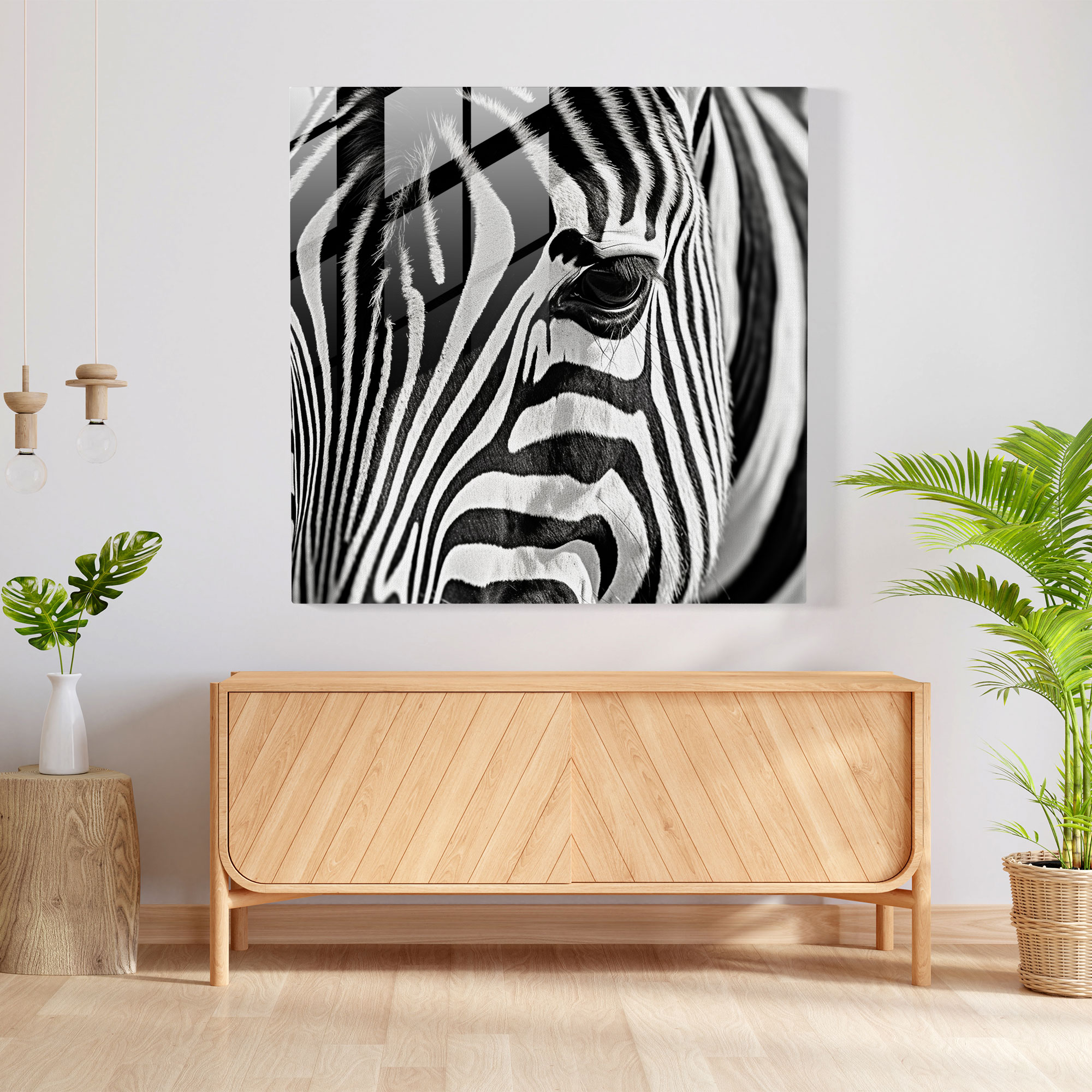 Elegant Zebra Glass Print - Zebra, Modern Art, Elegant, Glass Print
