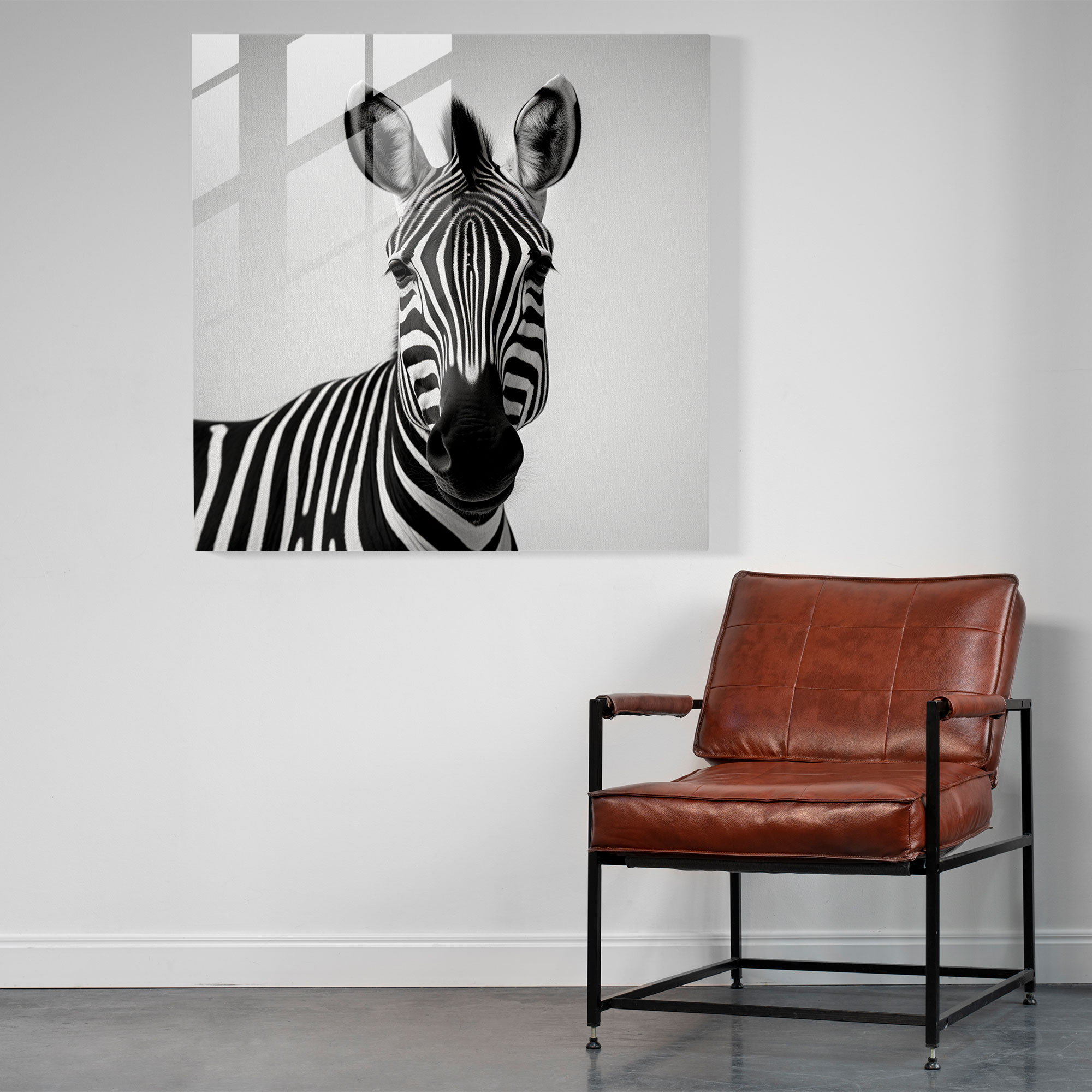 Minimalist Zebra Glass Print - Zebra, Elegance, Black And White, Glass Art