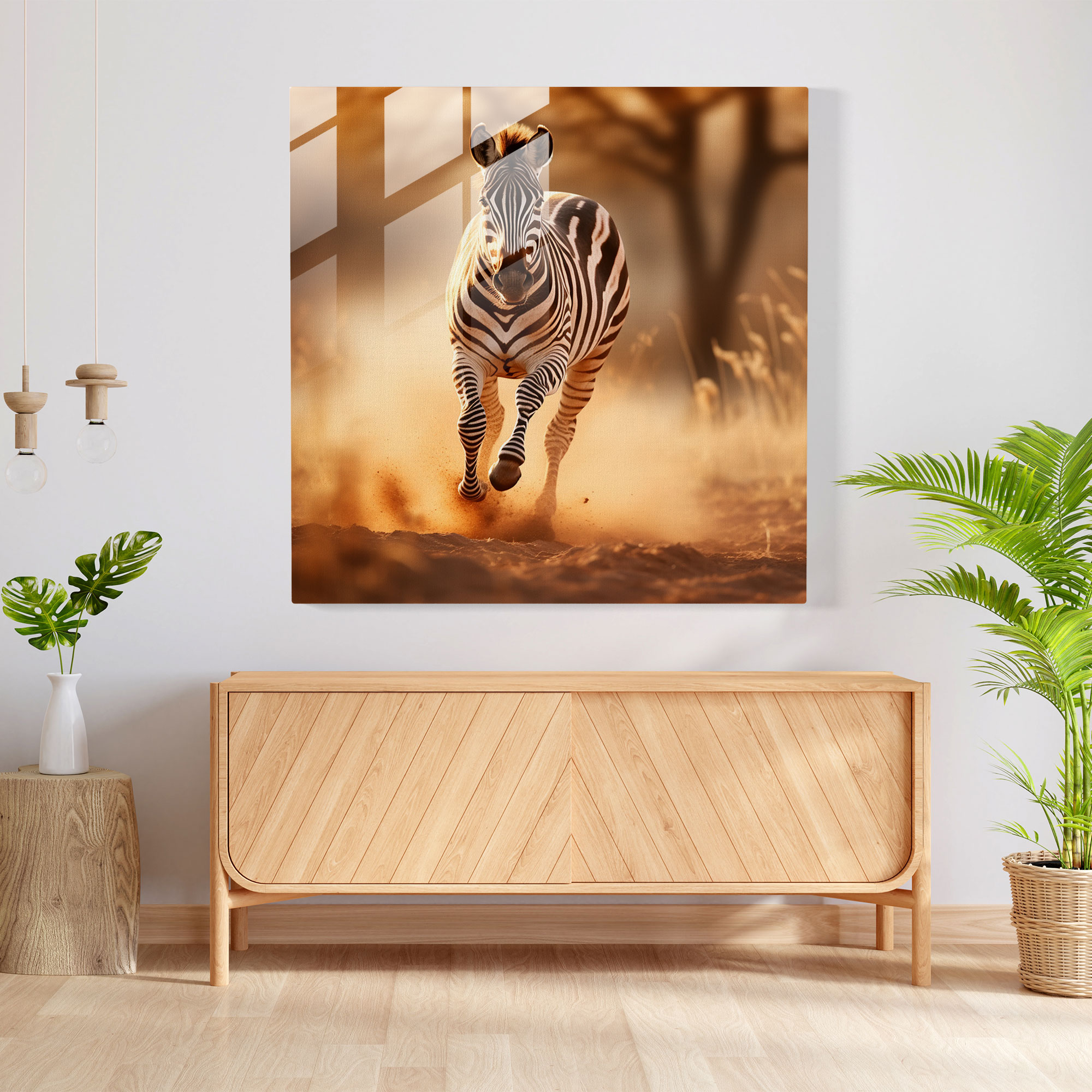 Contemporary Zebra Glass Print - Zebra, Home Decoration, Wall Decoration, Contemporary
