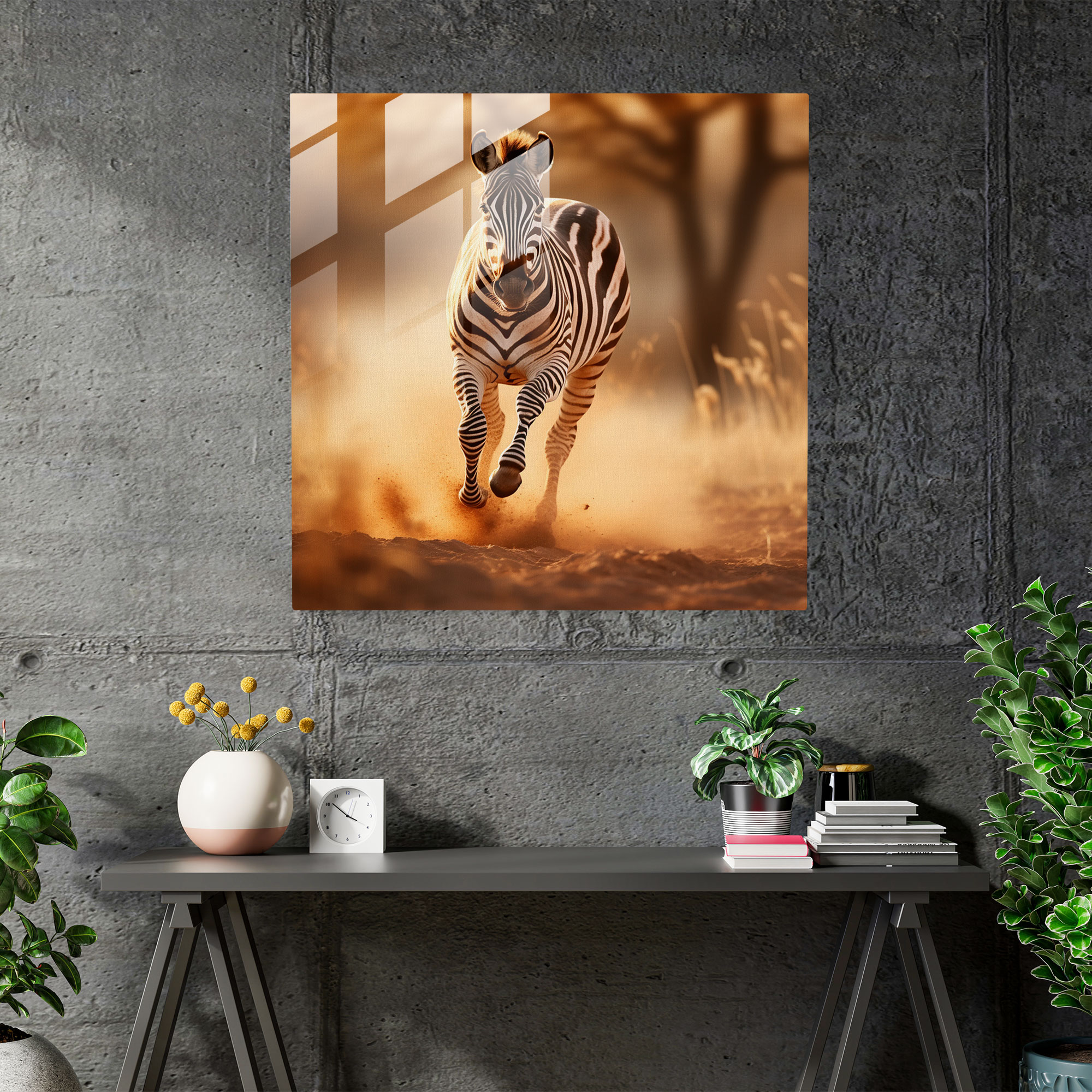 Contemporary Zebra Glass Print - Zebra, Home Decoration, Wall Decoration, Contemporary