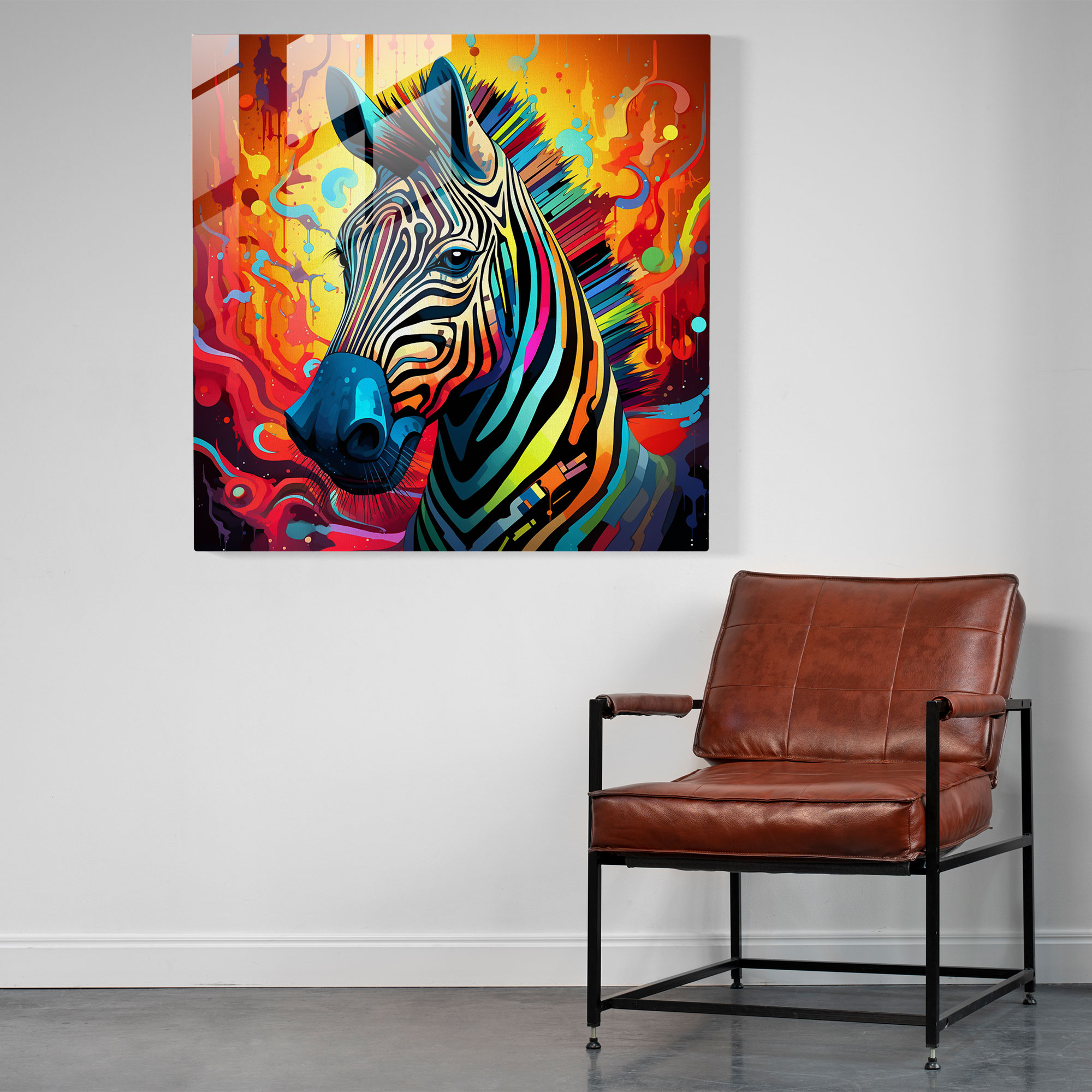Geometric Zebra Glass Print - Zebra, Glass Print, Modernity, Geometric Patterns