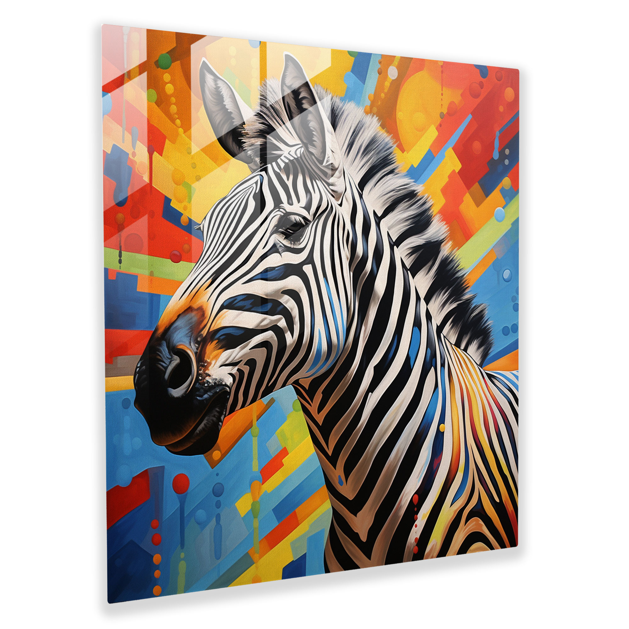 Mysterious Zebra Glass Print - Zebra, Modern Art, Glass Art, Zebra