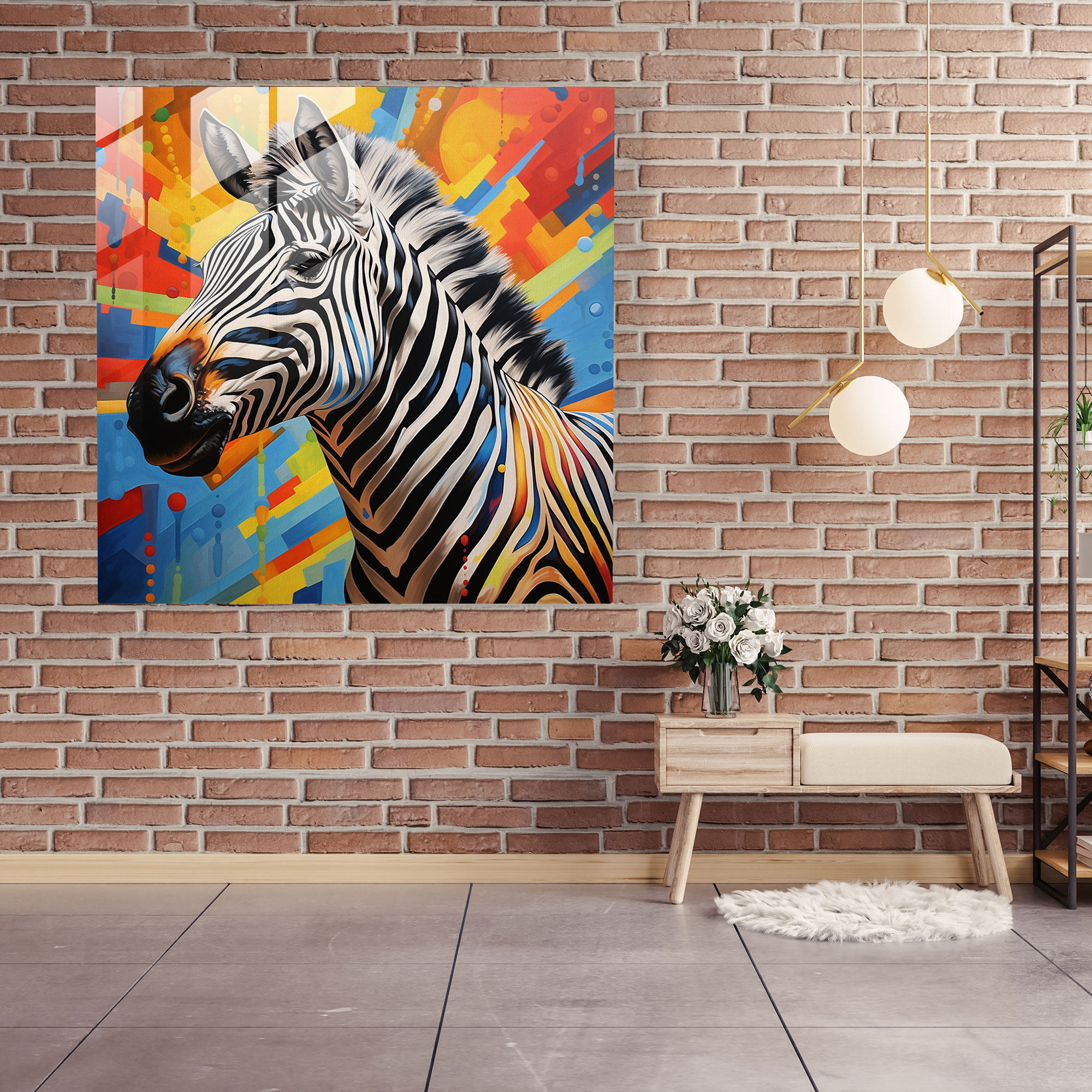 Mysterious Zebra Glass Print - Zebra, Modern Art, Glass Art, Zebra