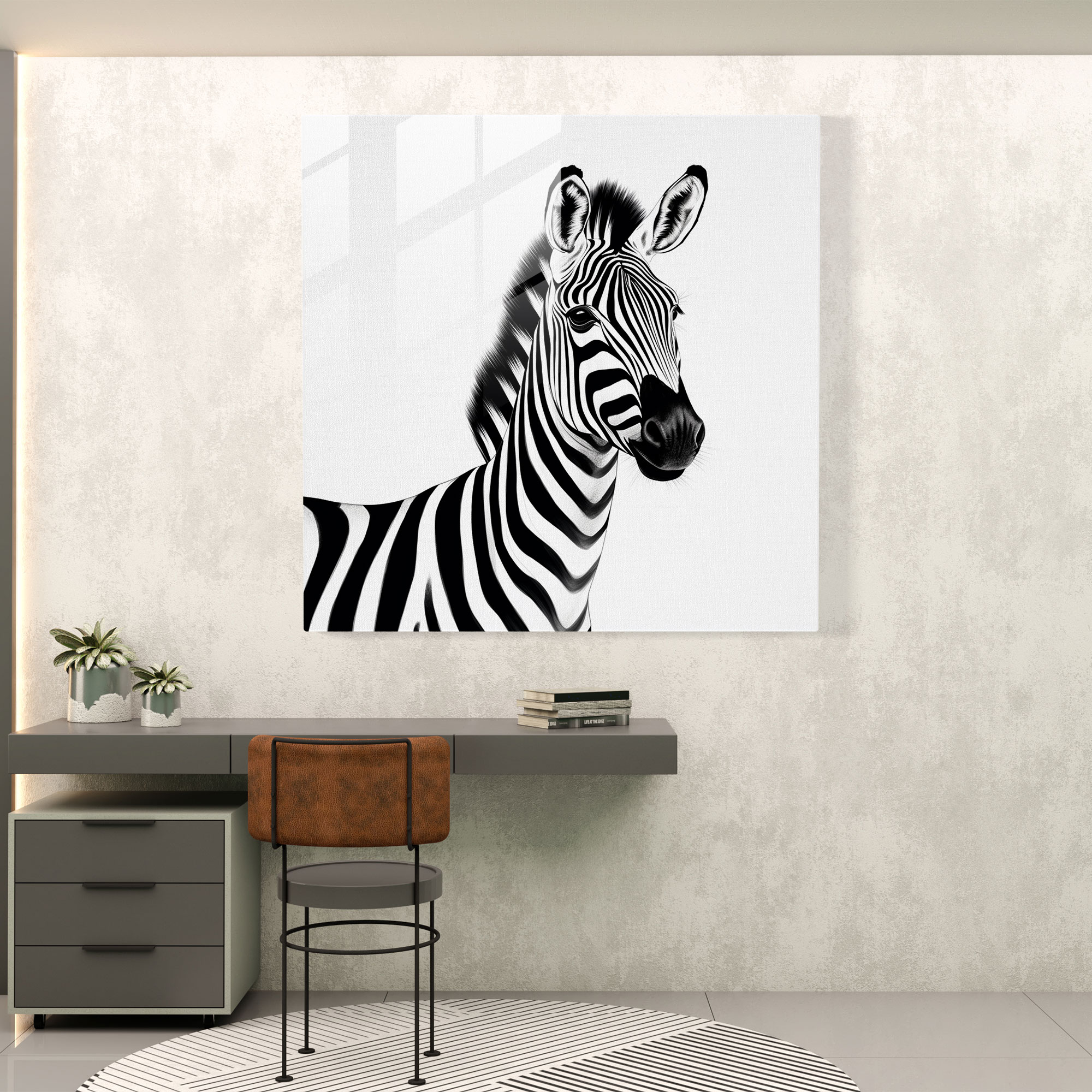 Zarif Zebra Cam Tablo - Zebra Cam Sanatı Duvar Dekorasyonu