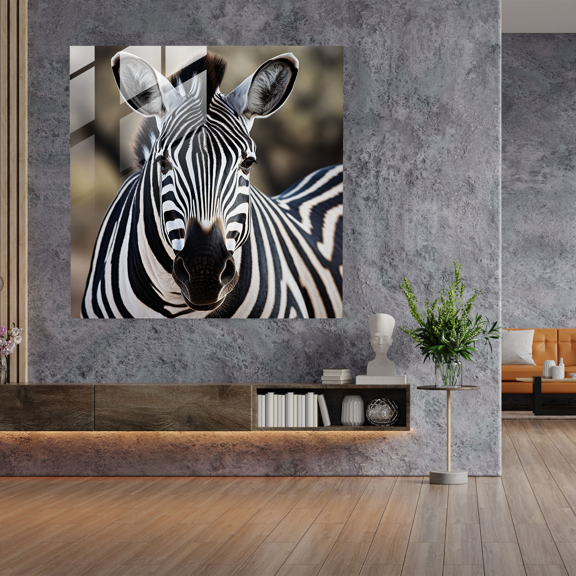 Nature's Stripes Glass Print - Zebra, Modern Art, Wall Decoration, Home Decoration