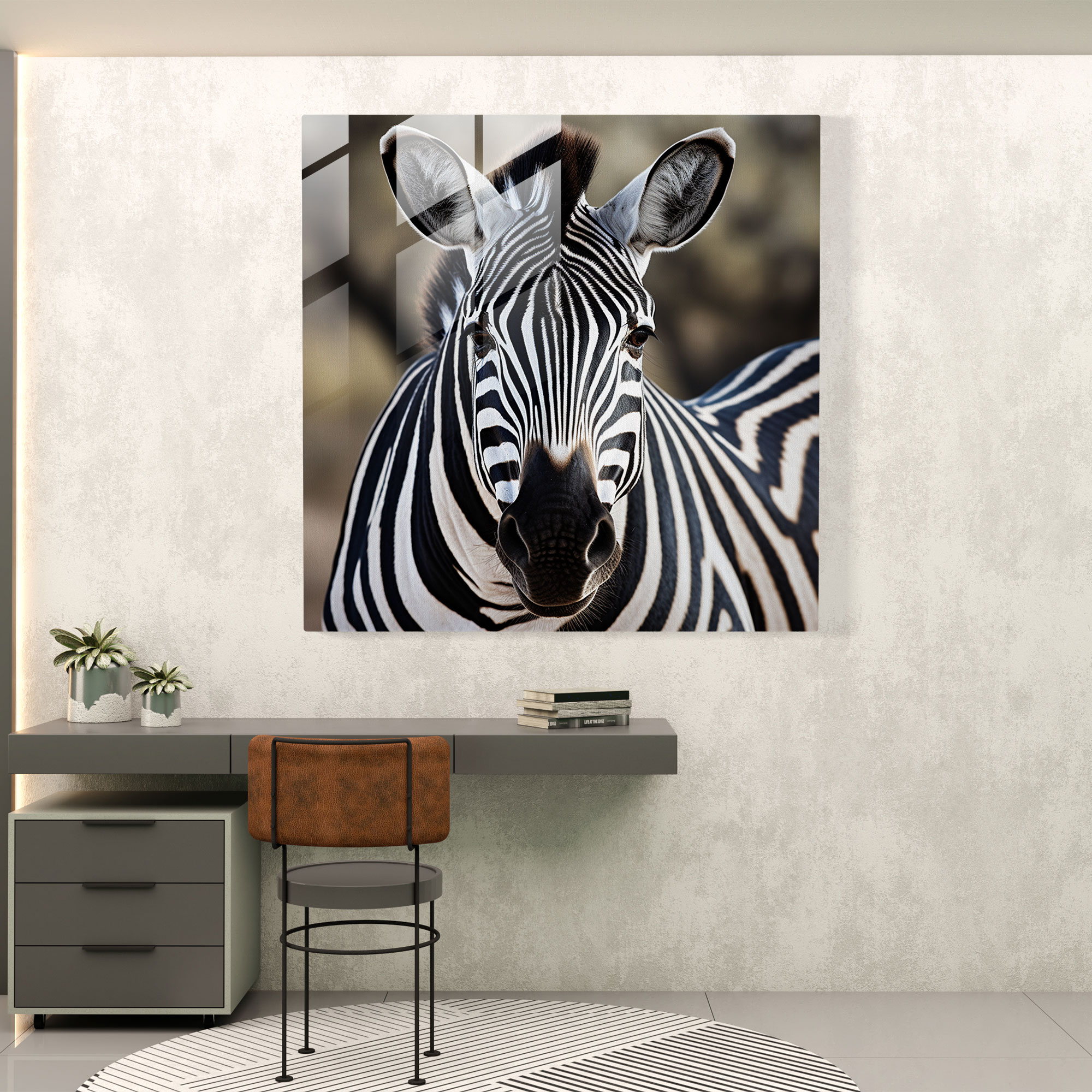 Nature's Stripes Glass Print - Zebra, Modern Art, Wall Decoration, Home Decoration