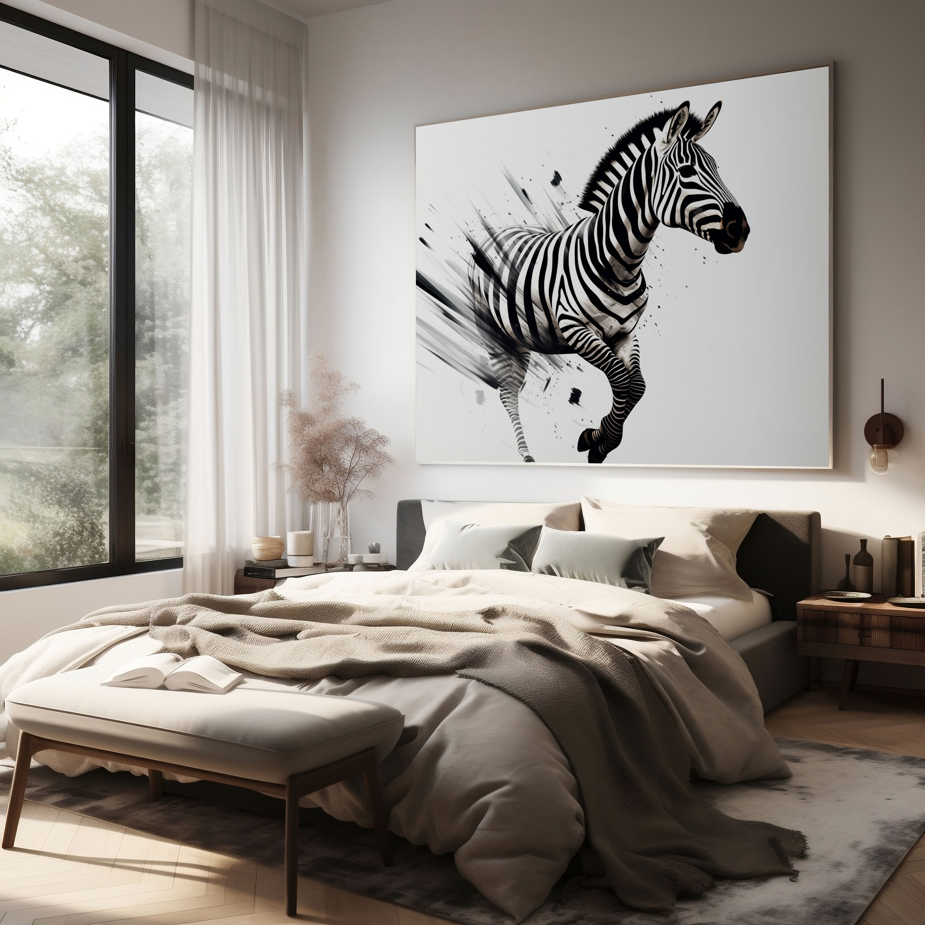 Zebra Canvas Print - Minimalist Black And White Wall Art - Zebra, Wall Art, Canvas, Canvas Print