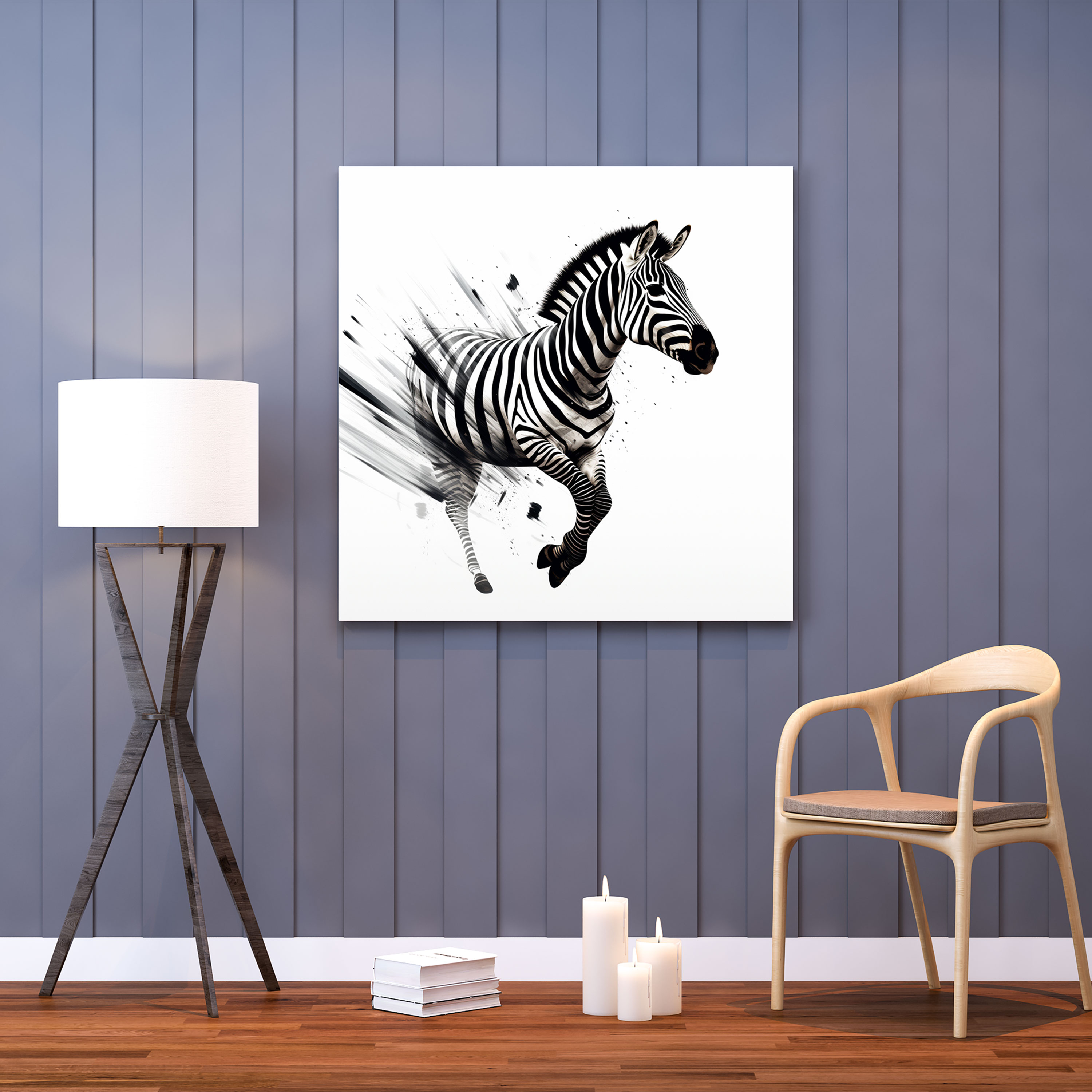 Zebra Canvas Print - Minimalist Black And White Wall Art - Zebra, Wall Art, Canvas, Canvas Print