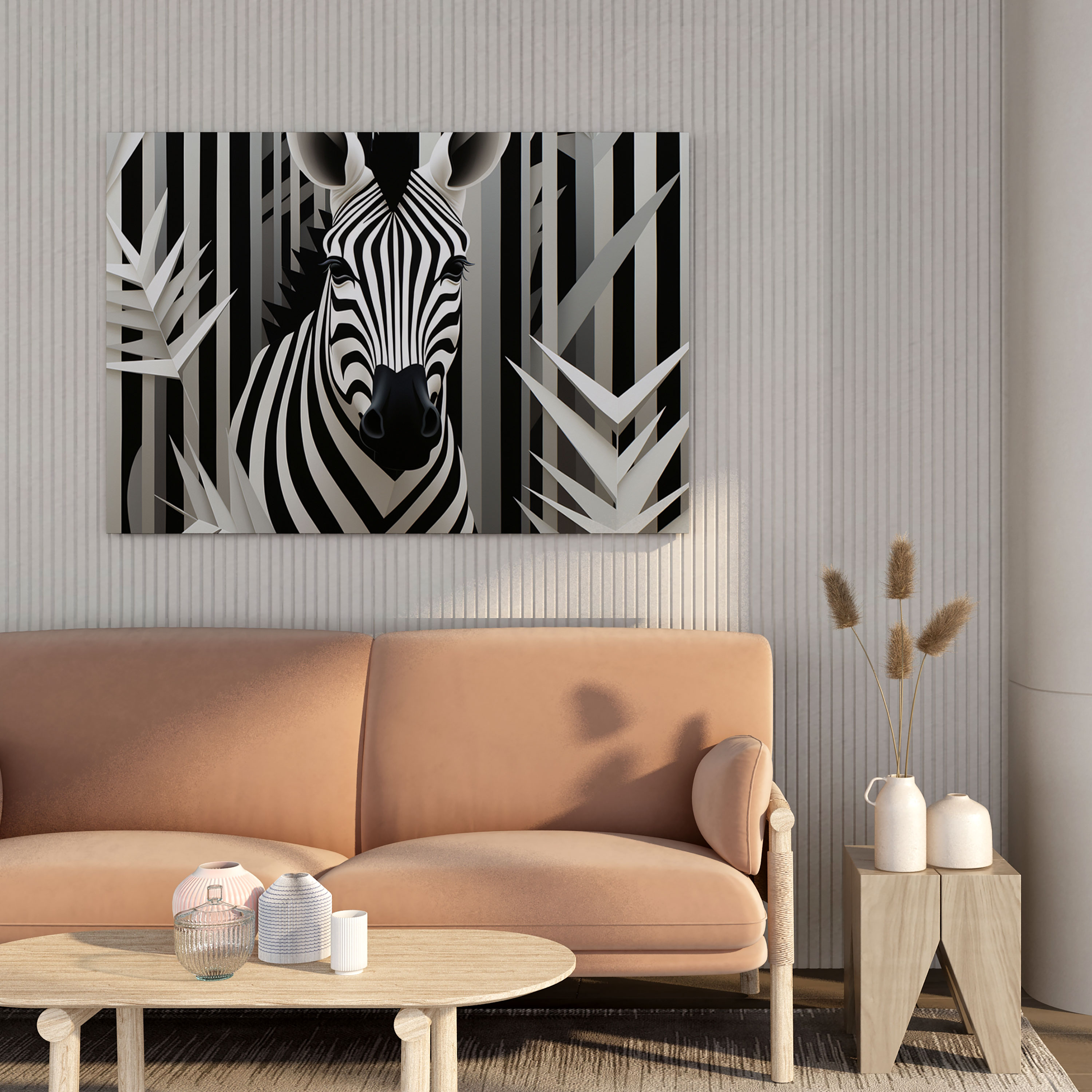 Zebra Wall Decoration - Abstract Geometric Canvas Print - Zebra, Wall Art, Zebra, Wall Decoration