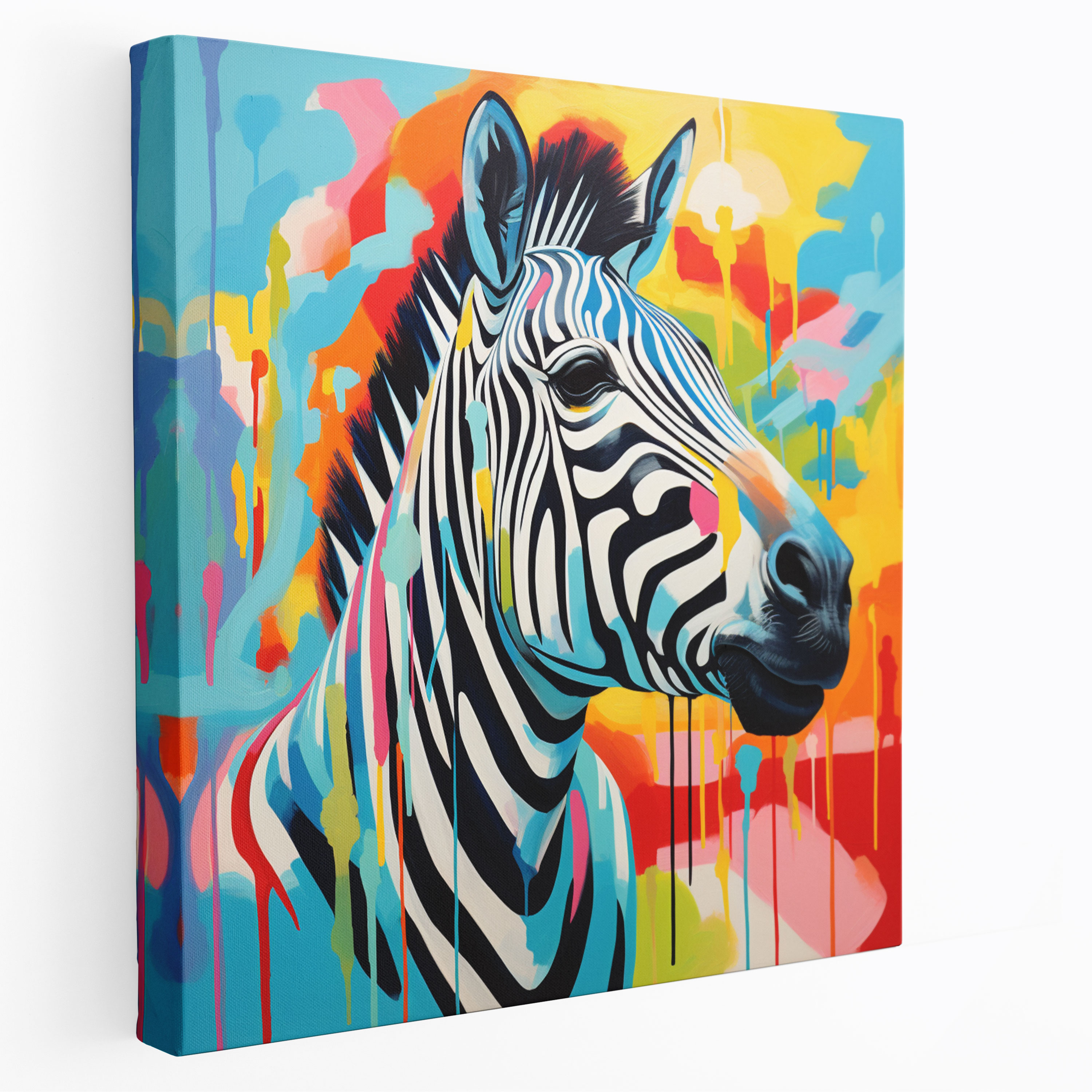 Zebra Wall Art - Vibrant Zebra Stripes - Zebra, Surrealism, Canvas, Energy