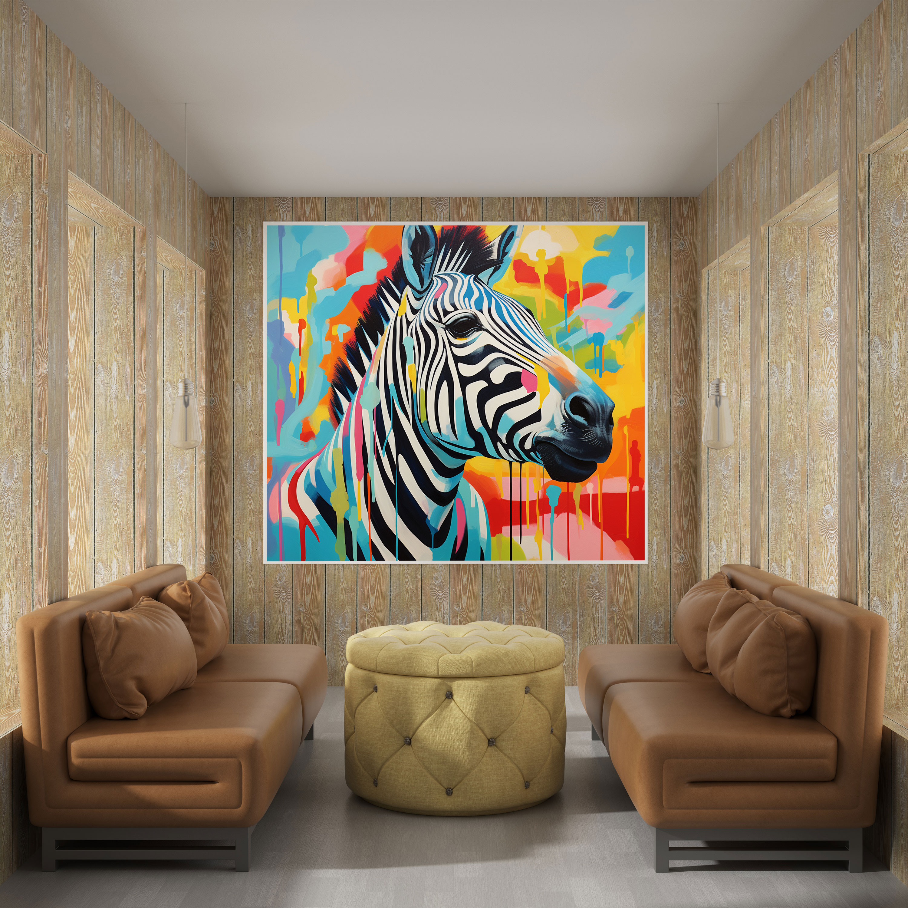 Zebra Wall Art - Vibrant Zebra Stripes - Zebra, Surrealism, Canvas, Energy