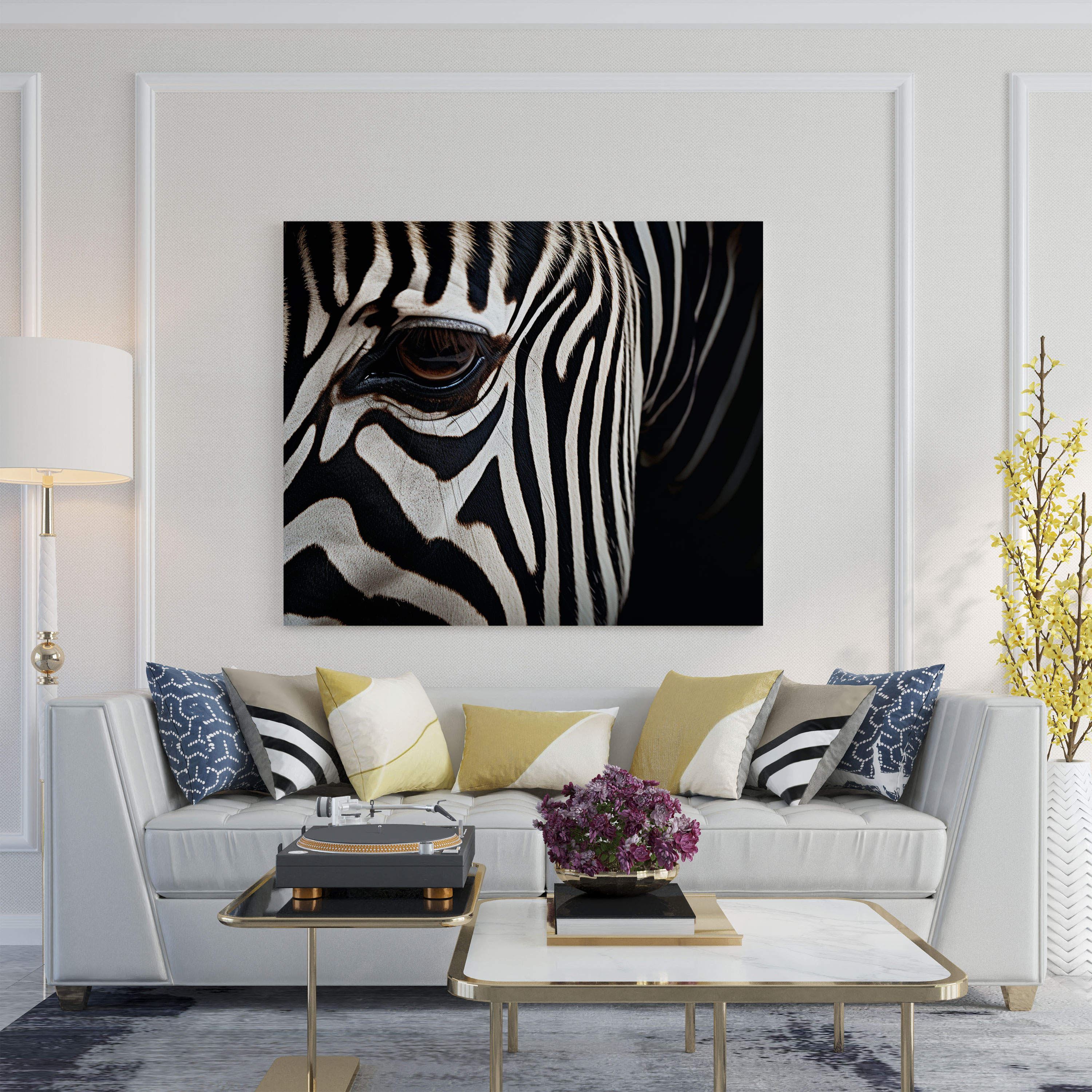 Zebra Kanvas Tablo - Görkemli Zebra - Duvar Dekorasyonu Koruma Alanı