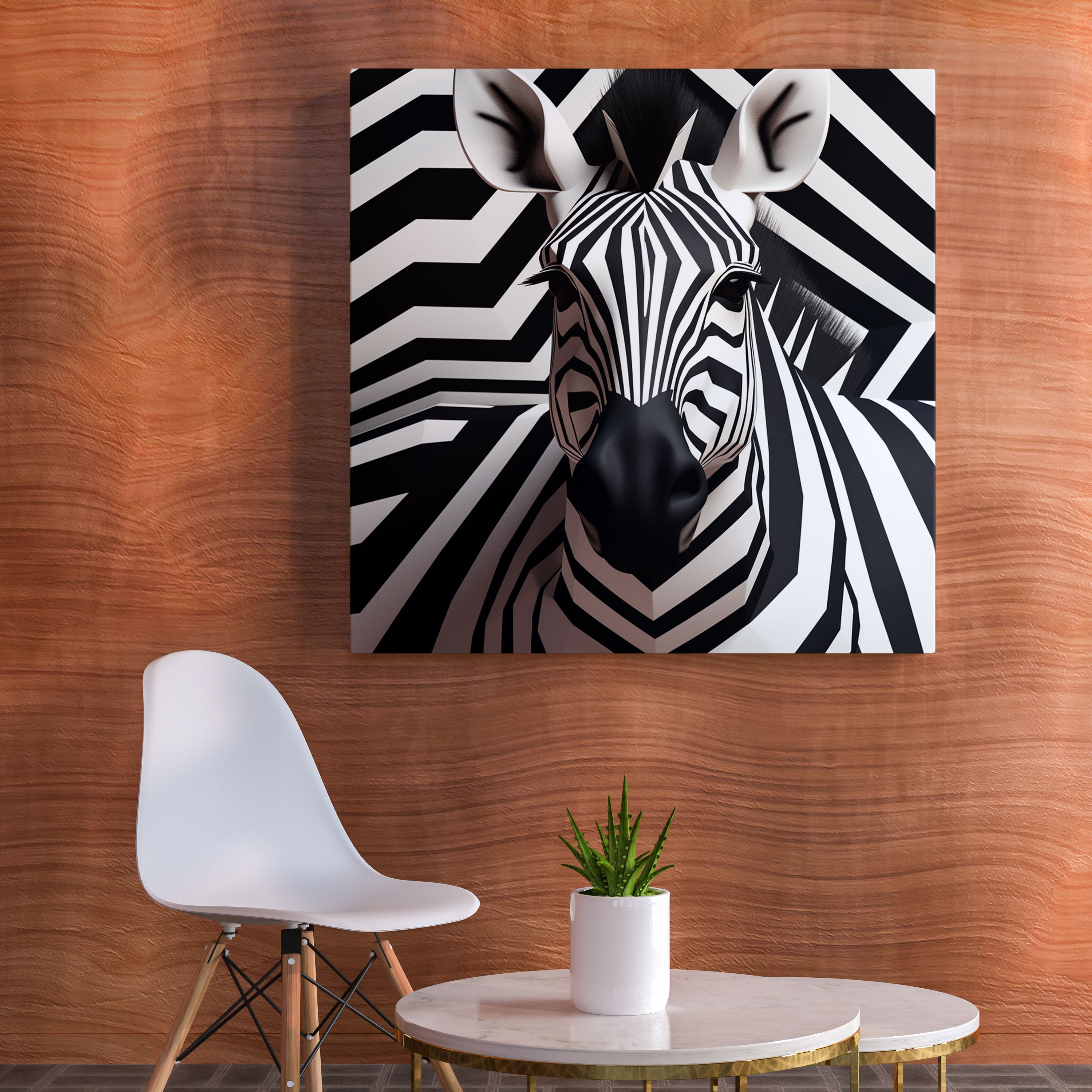 Zebra Wall Art - Monochromatic Zebra - Zebra, Canvas Print, Wall Decoration, Fade-Resistant