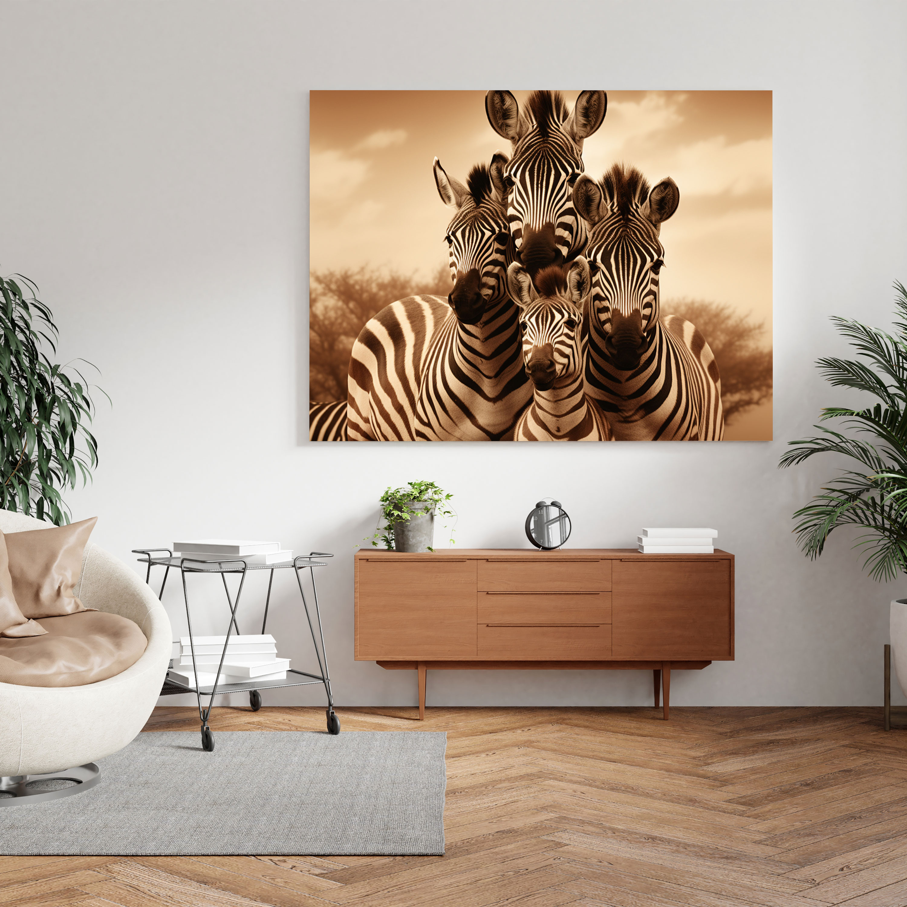 Zebra Wall Art - Zebra Family Portrait - Zebra, Wall Decoration, Captivating, Wall Art
