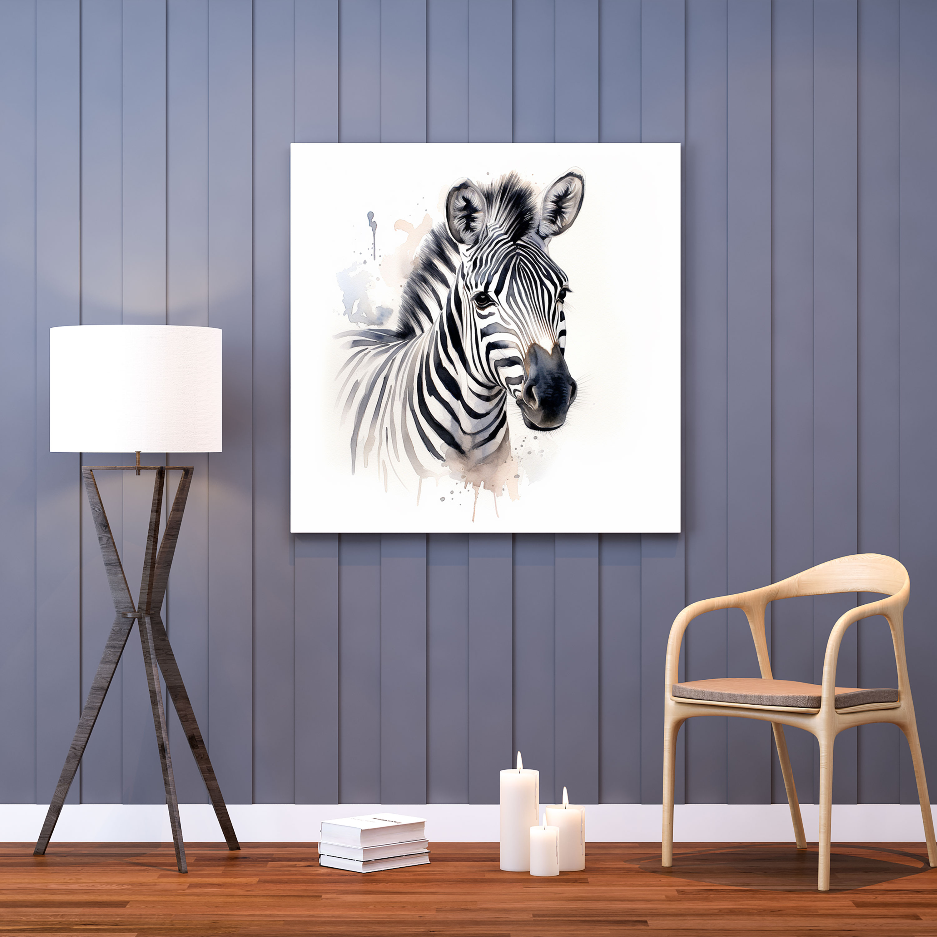 Zebra Canvas Print - Graceful Zebra - Zebra, Nature's Elegance, Canvas Wall Art, Mesmerizing