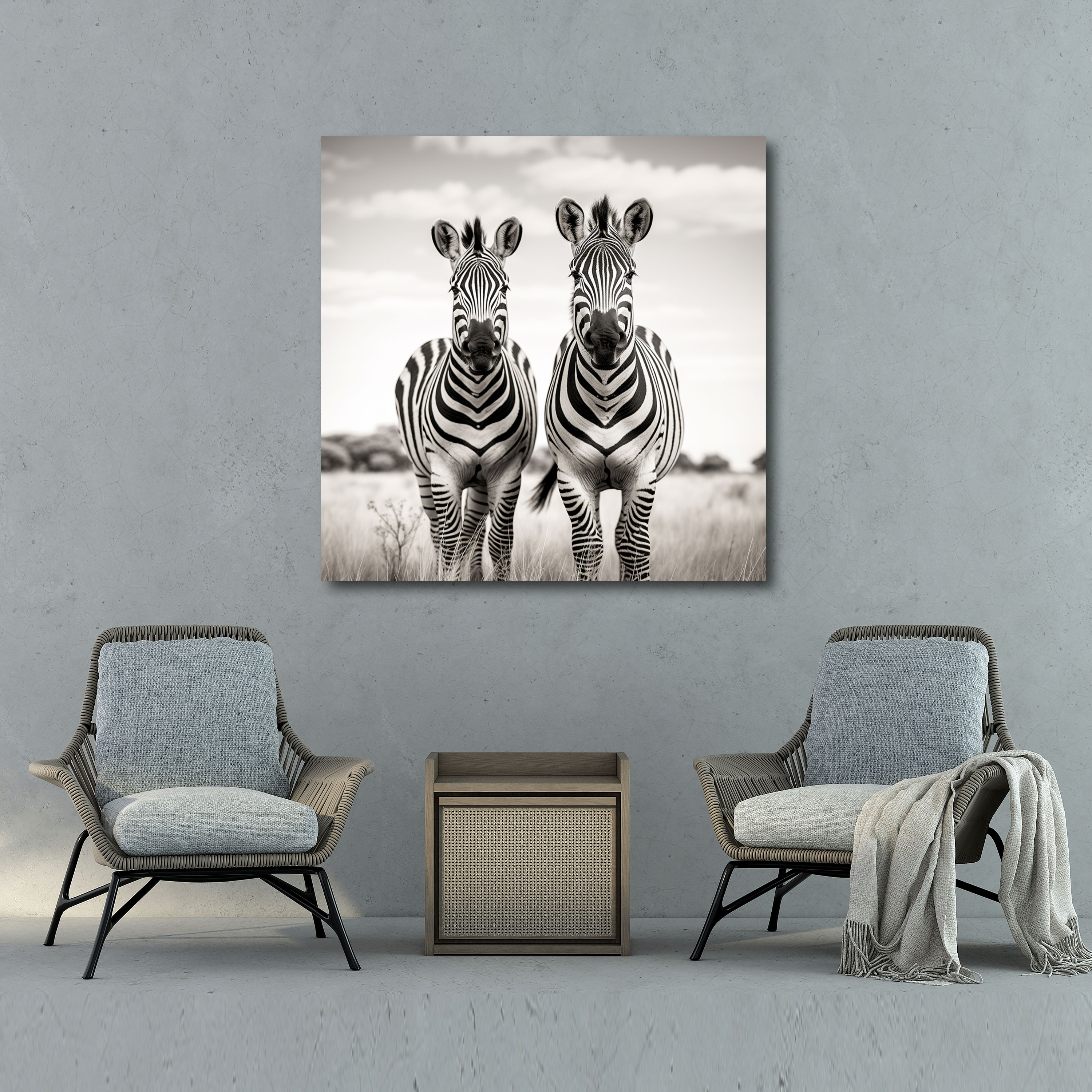 Zebra Canvas Print - Black And White Photograph - Zebra, Black And White Zebra, Home Decoration, Zebra Wall Art