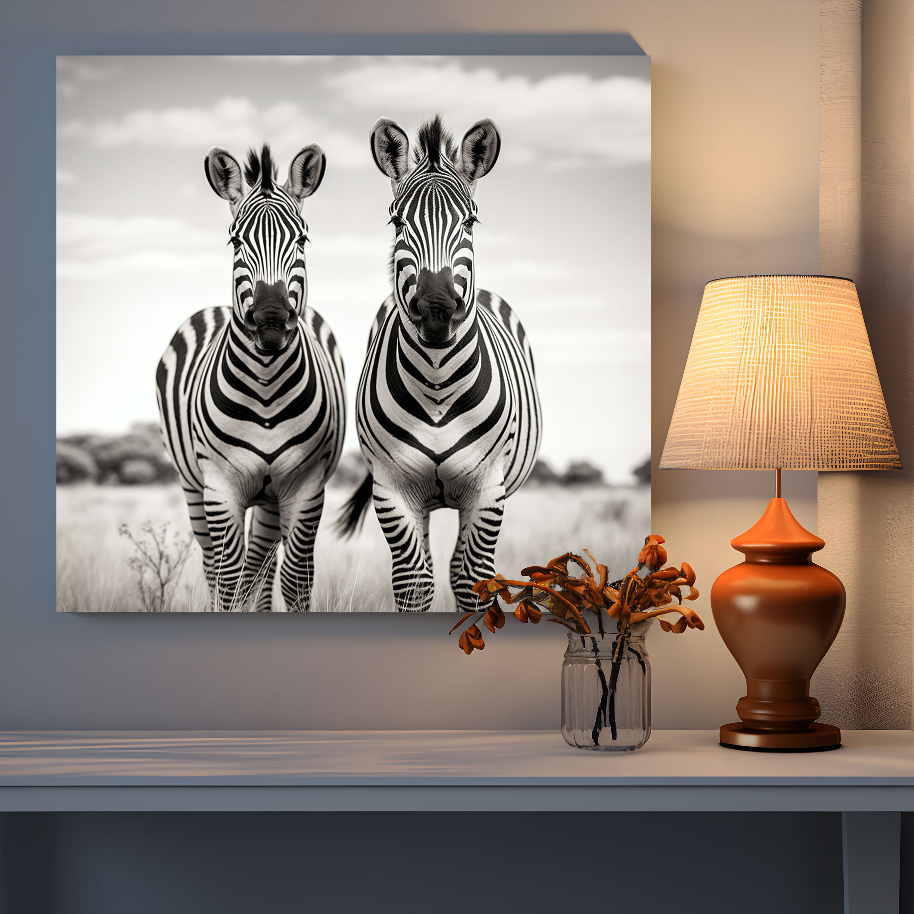 Zebra Canvas Print - Black And White Photograph - Zebra, Black And White Zebra, Home Decoration, Zebra Wall Art
