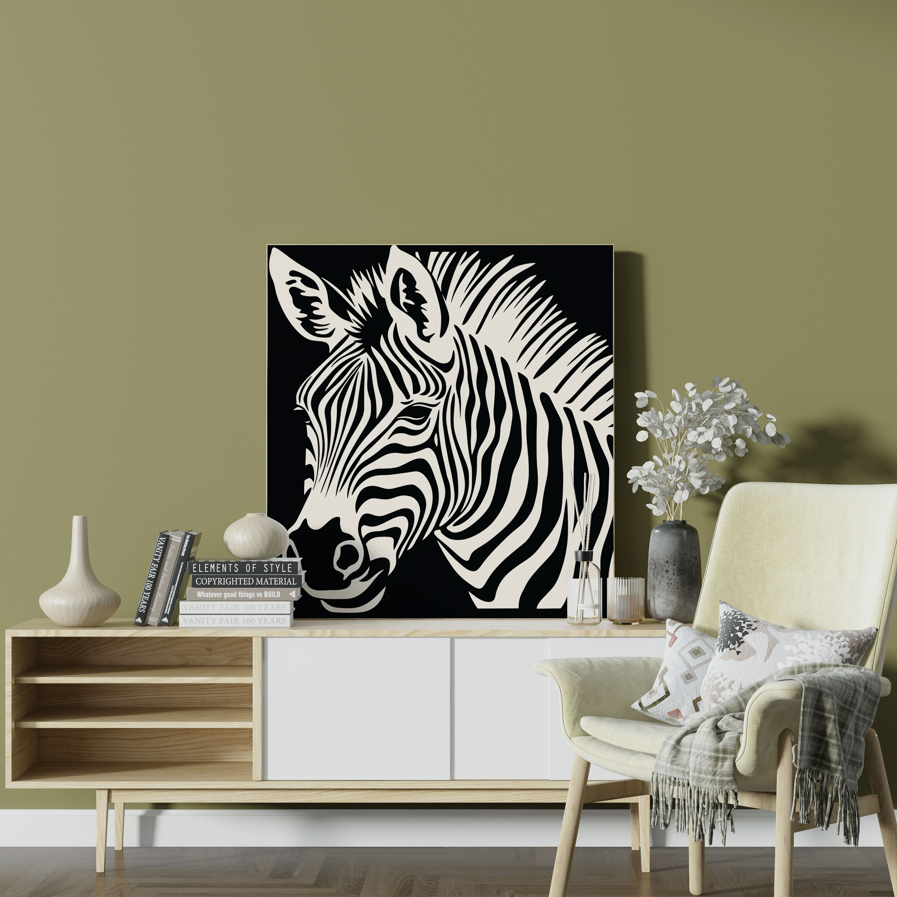 Zebra Canvas Print - Intricate Linocut Print - Zebra, Canvas Wall Art, Zebra Canvas Print, Zebra Wall Art