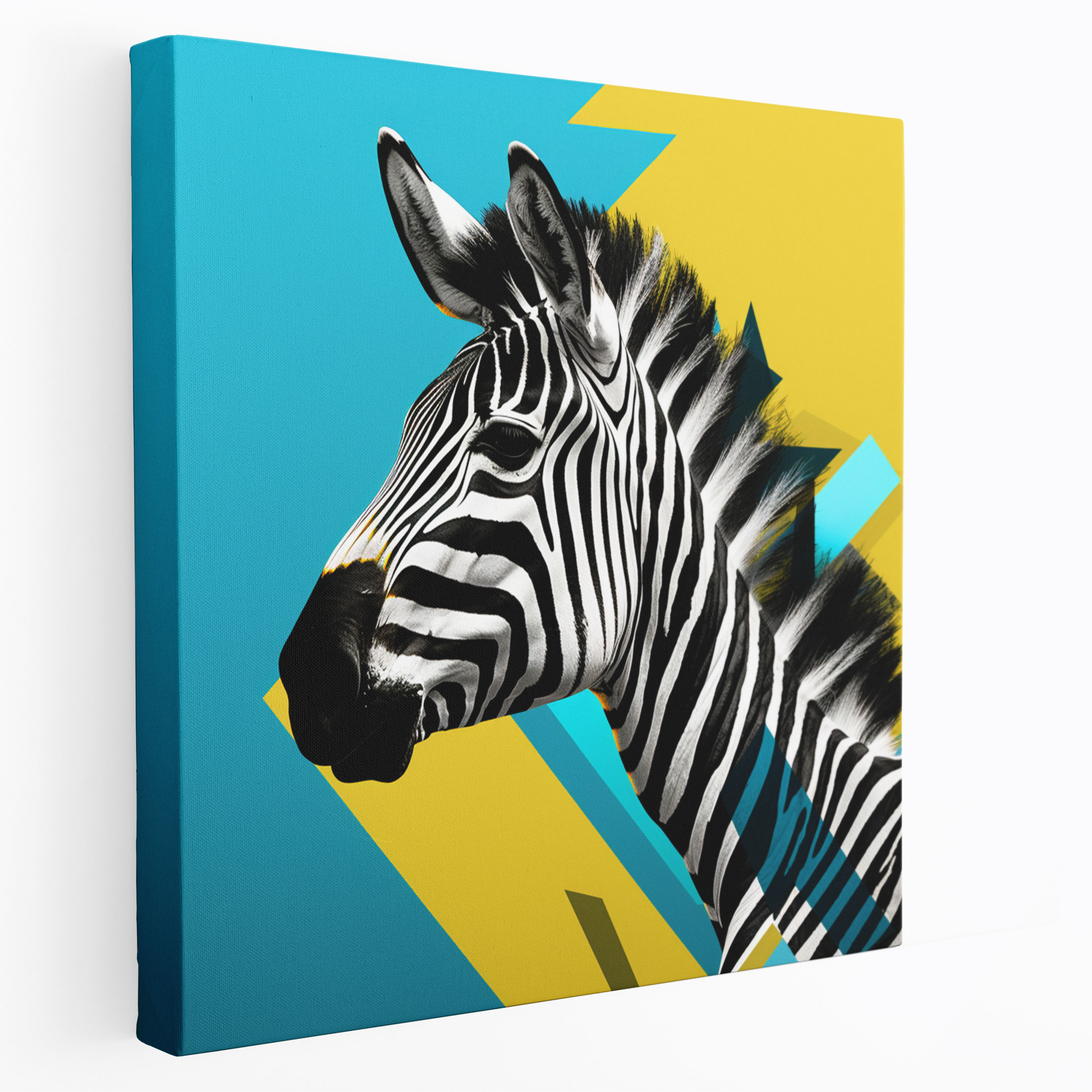 Zebra Kanvas Tablo - Modern Dijital Kolaj - Duvar Sanatı Zebra Zebra Kanvas Tablo Zebra Duvar Sanatı