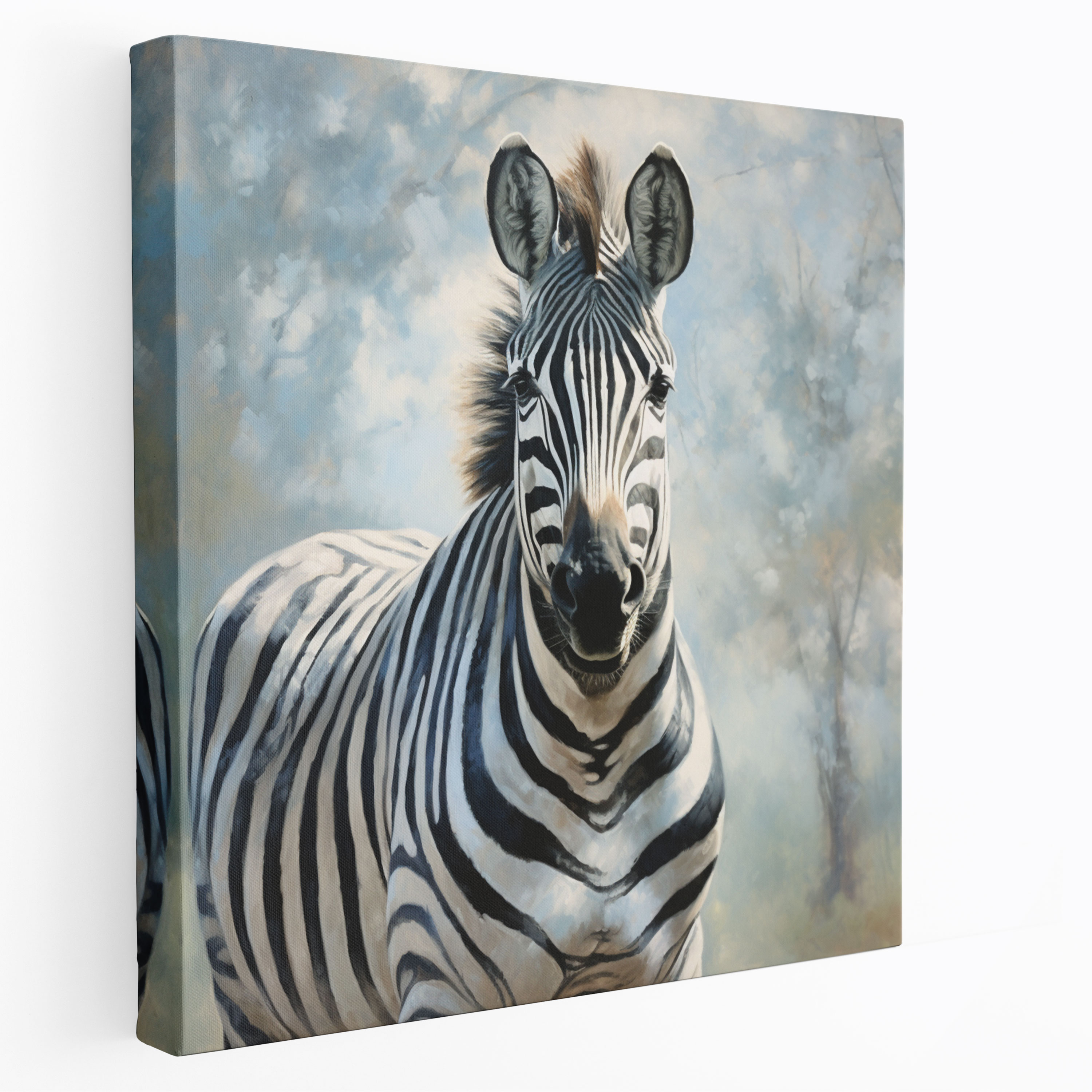 Zebra Canvas Print - Graceful Oil Painting - Zebra, Elegant Zebra, Canvas, Oil Painting