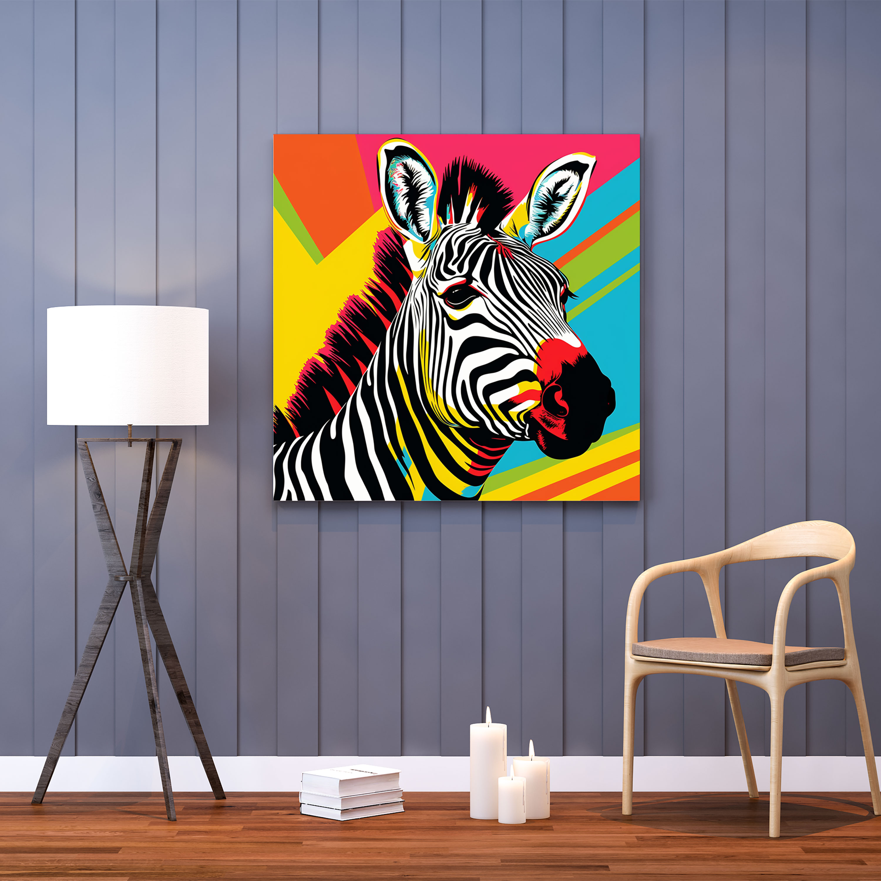 Zebra Canvas Print - Bold Graphic Illustration - Zebra, Graphic Illustration, Canvas, Zebra Graphic