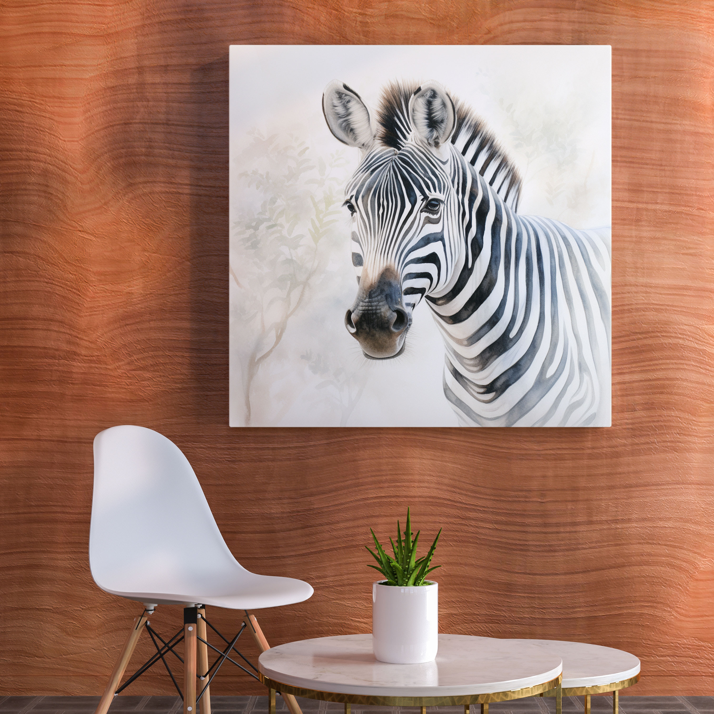 Zebra Kanvas Tablo - Huzurlu Suluboya Tablo
