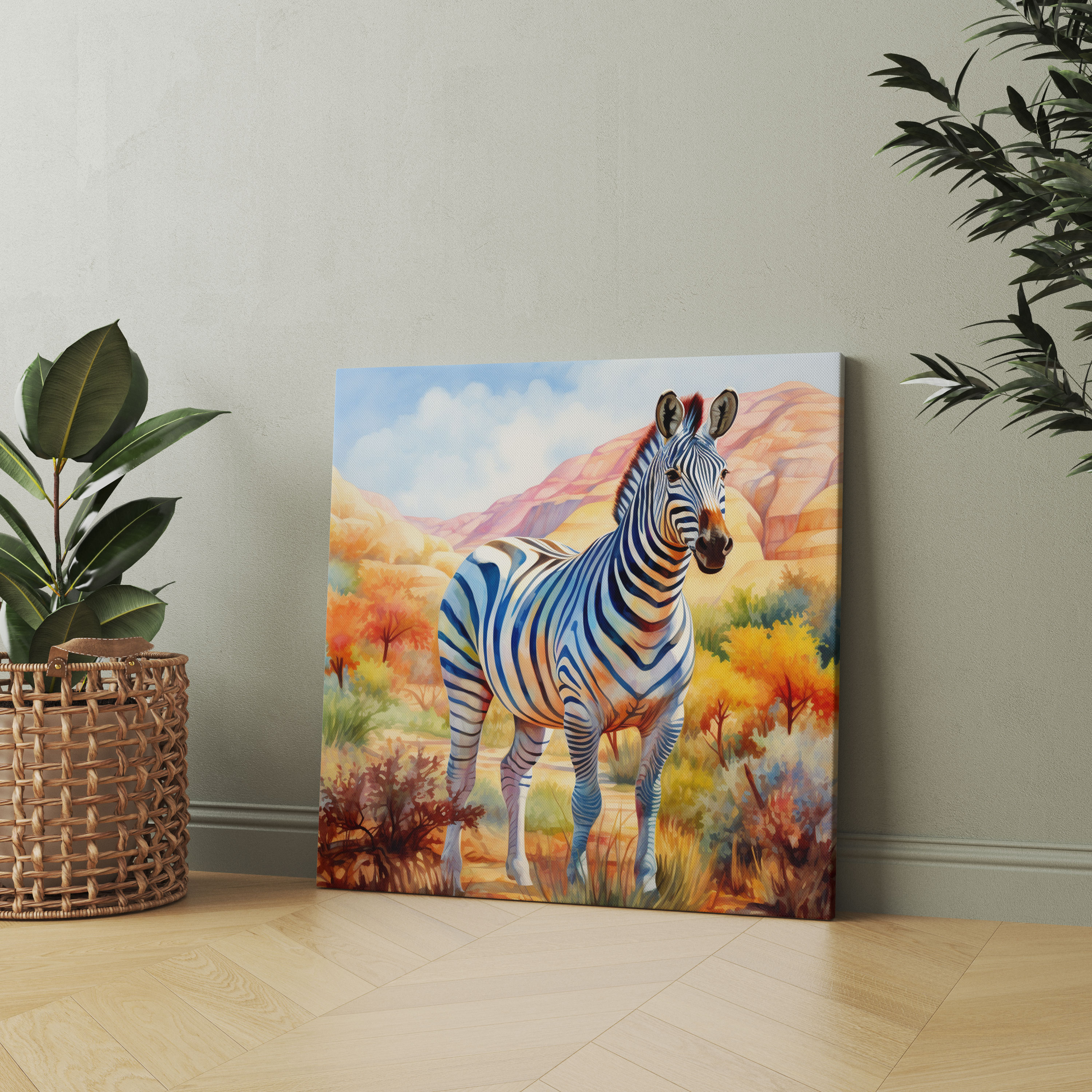 Zebra Wall Art - Watercolor Canvas Print - Zebra, Canvas, Zebra Wall Art, Graceful