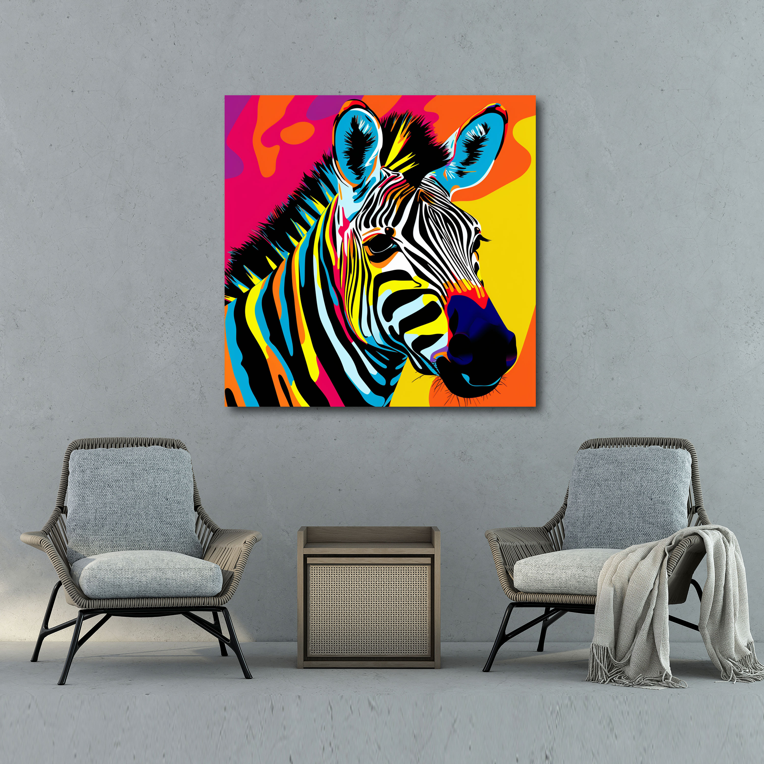 Zebra Wall Decoration - Pop Art Canvas Print - Zebra, Contemporary, Zebra Wall Decoration, Home Decoration