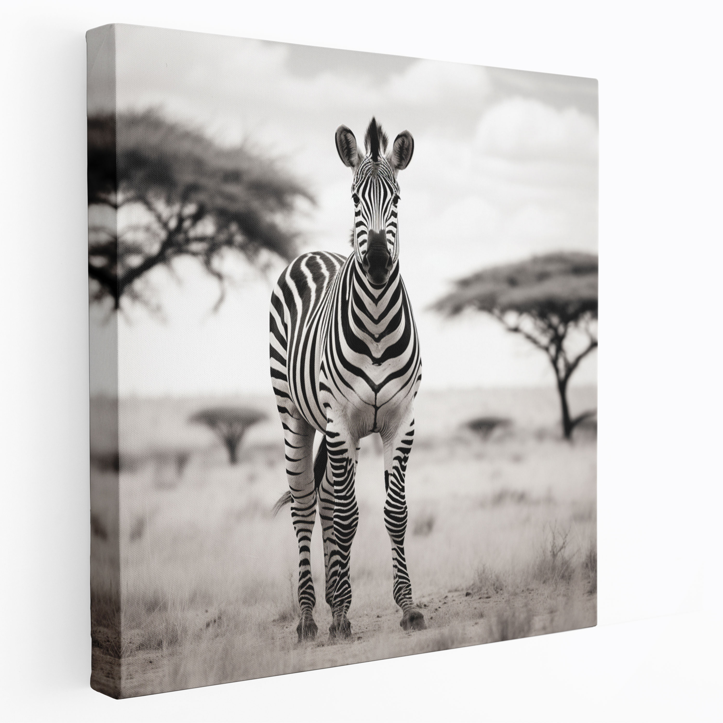 Zebra Canvas Print - Black And White Wall Art - Zebra, Wall Decoration, Canvas, Canvas Wall Art