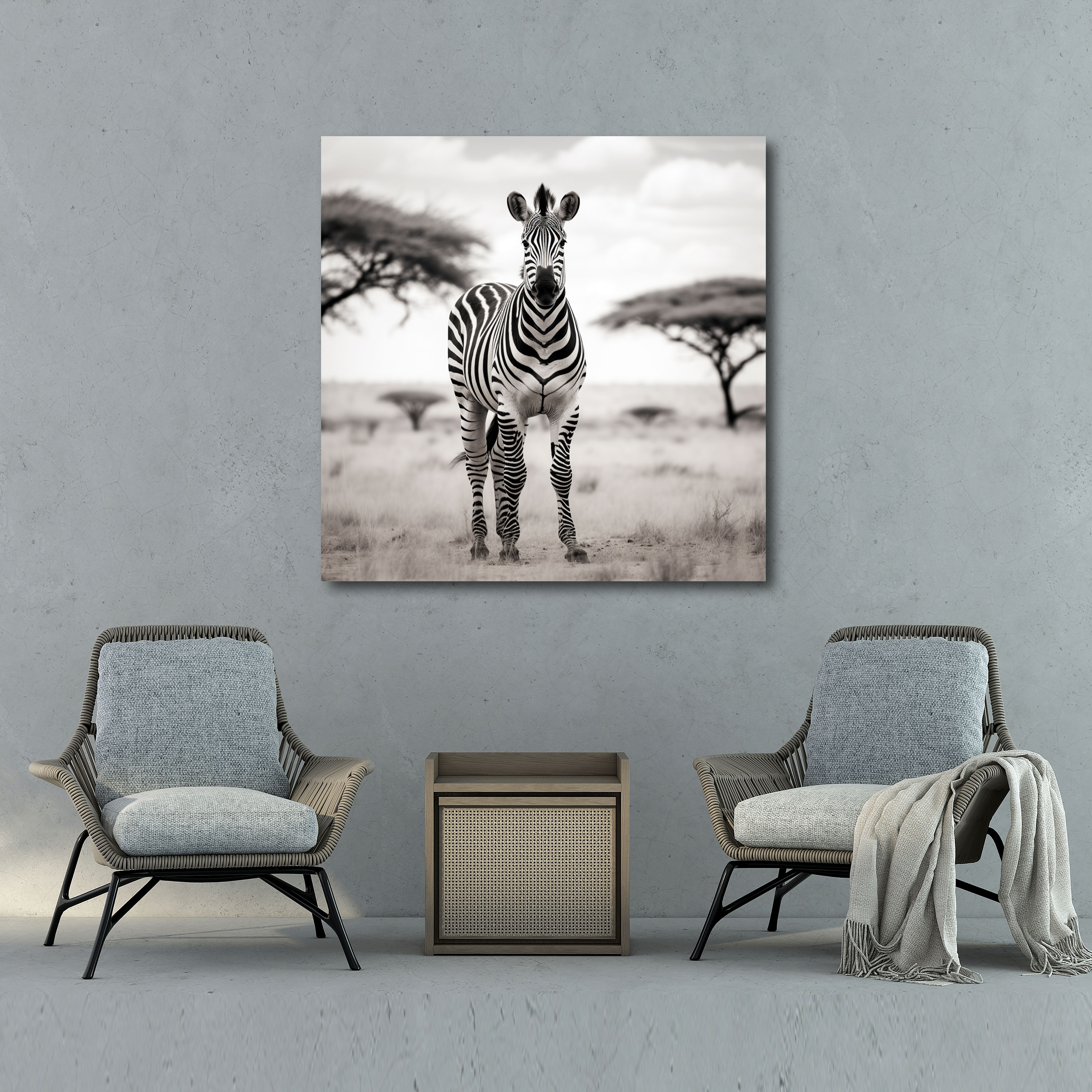 Zebra Canvas Print - Black And White Wall Art - Zebra, Wall Decoration, Canvas, Canvas Wall Art